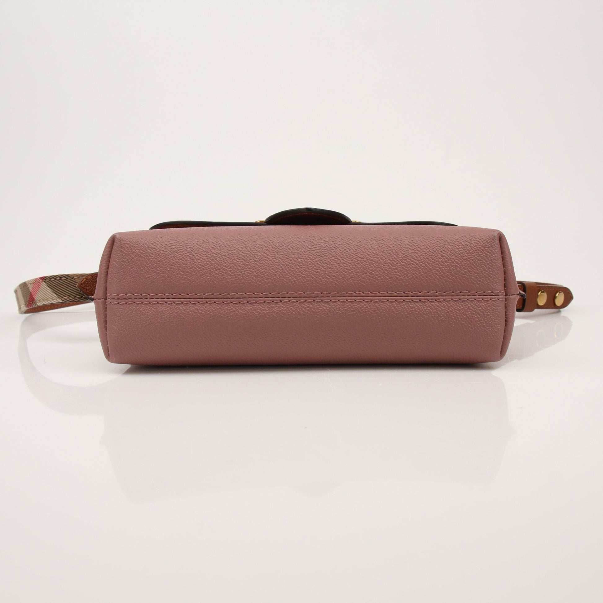 Gold & Beyond Burberry Buckle Crossbody Bag handbag with signature check pattern and adjustable strap, stylish and compact.