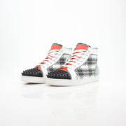 Christian Louboutin Men’s Louis Orlato Flat Spikes High-Top Sneakers