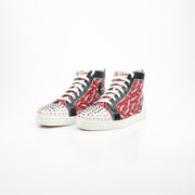 Christian Louboutin Men’s Louis Orlato Flat Spikes High-Top Sneakers