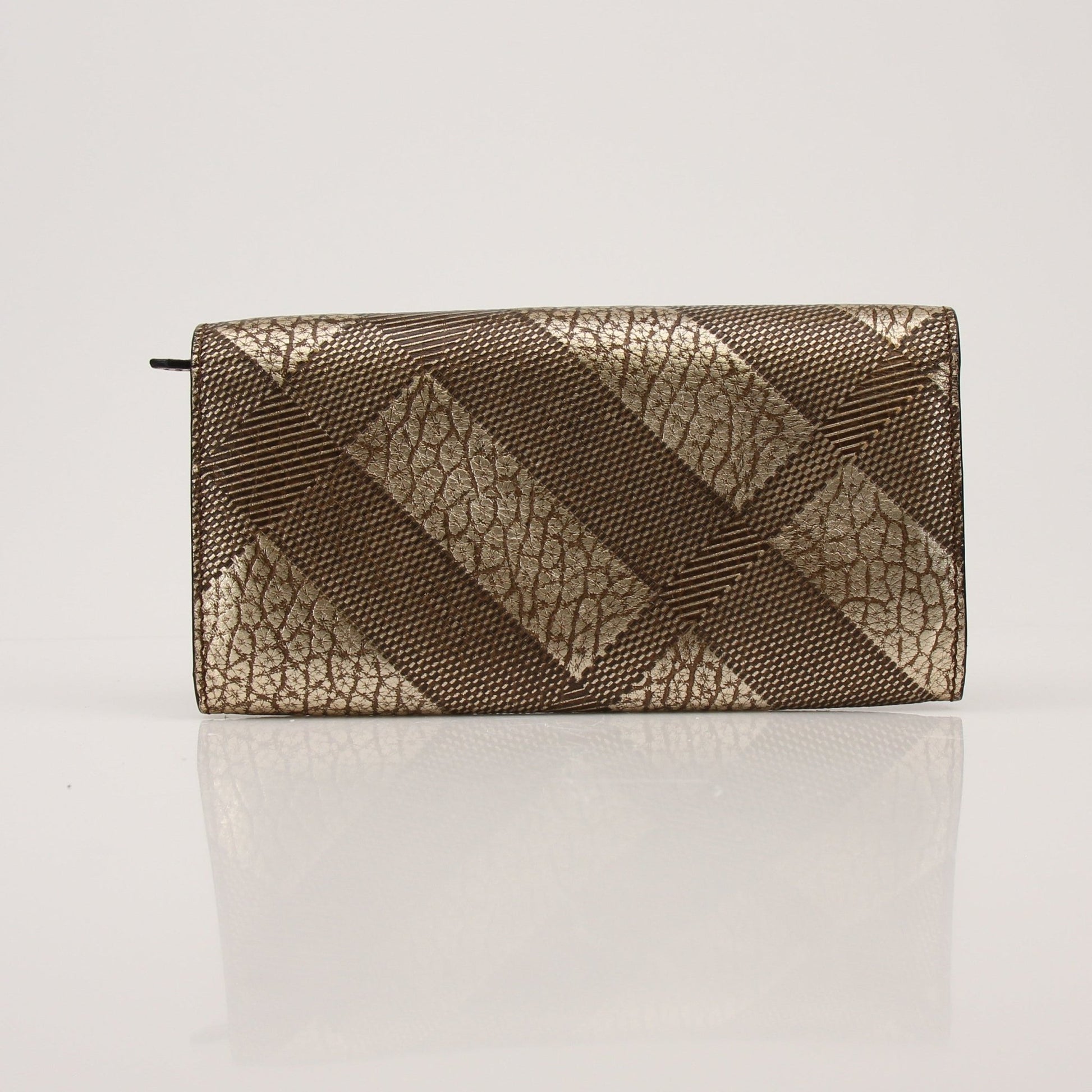 Gold & Beyond Burberry Continental Wallet with multiple card slots and classic check pattern, made of high-quality leather.
