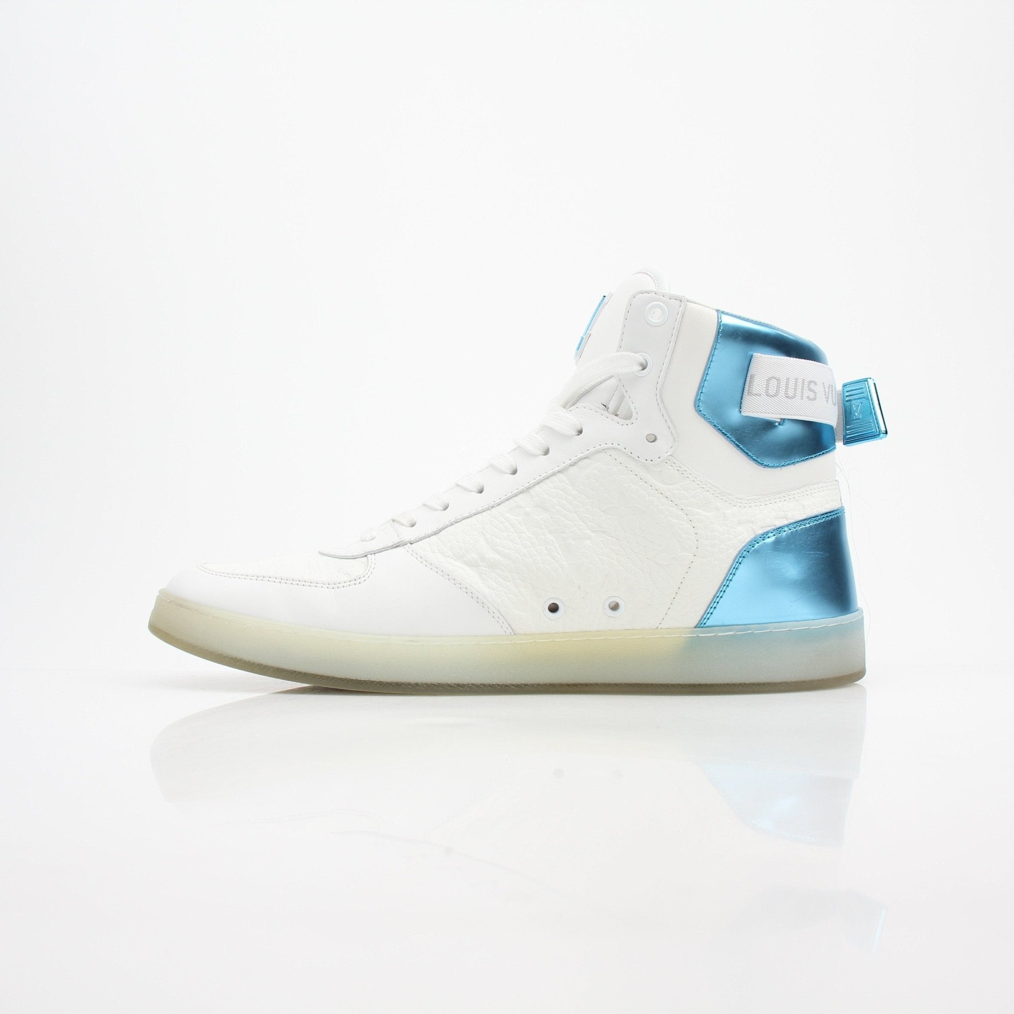 Louis Vuitton Men’s Rivoli Monogram Leather High-Top Sneakers