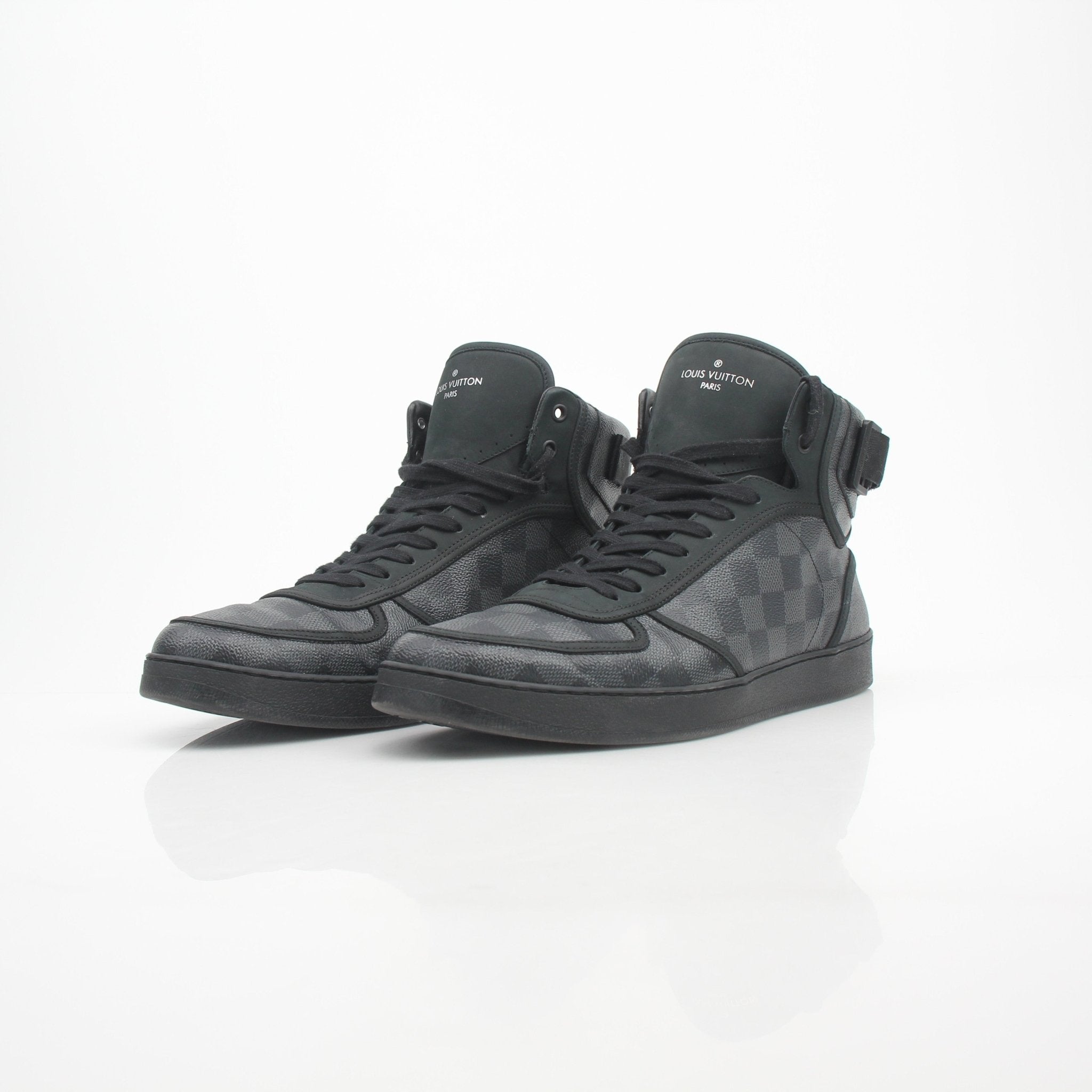 Louis Vuitton Men’s Damier Graphite Rivoli High-Top Sneakers