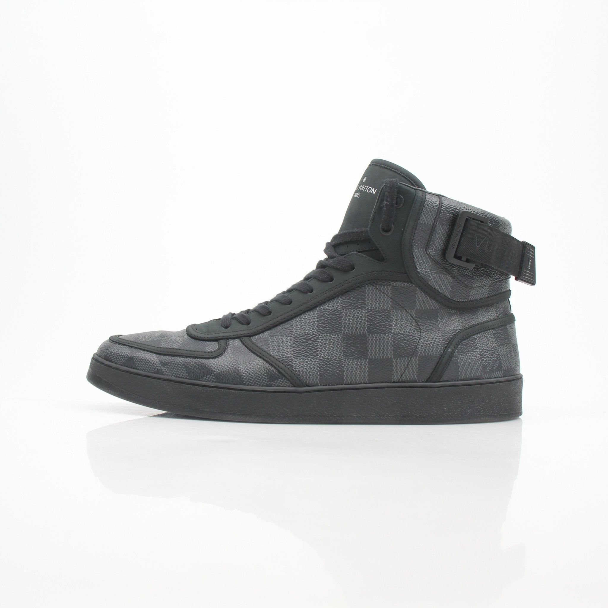 Louis Vuitton Men’s Damier Graphite Rivoli High-Top Sneakers