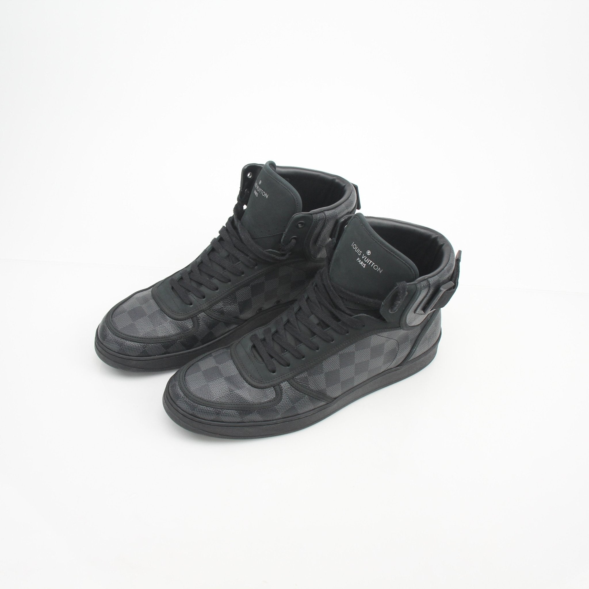 Louis Vuitton Men’s Damier Graphite Rivoli High-Top Sneakers