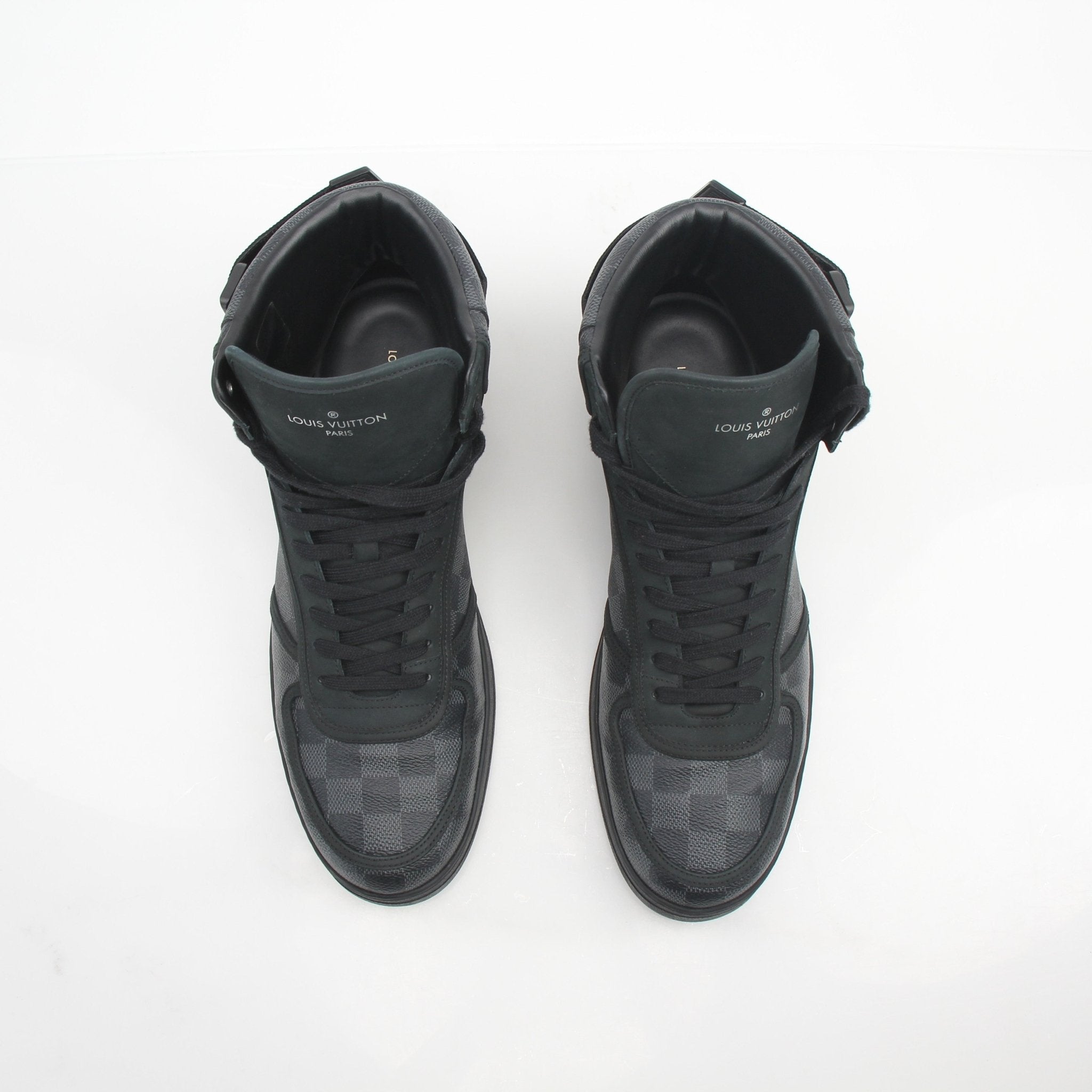 Louis Vuitton Men’s Damier Graphite Rivoli High-Top Sneakers