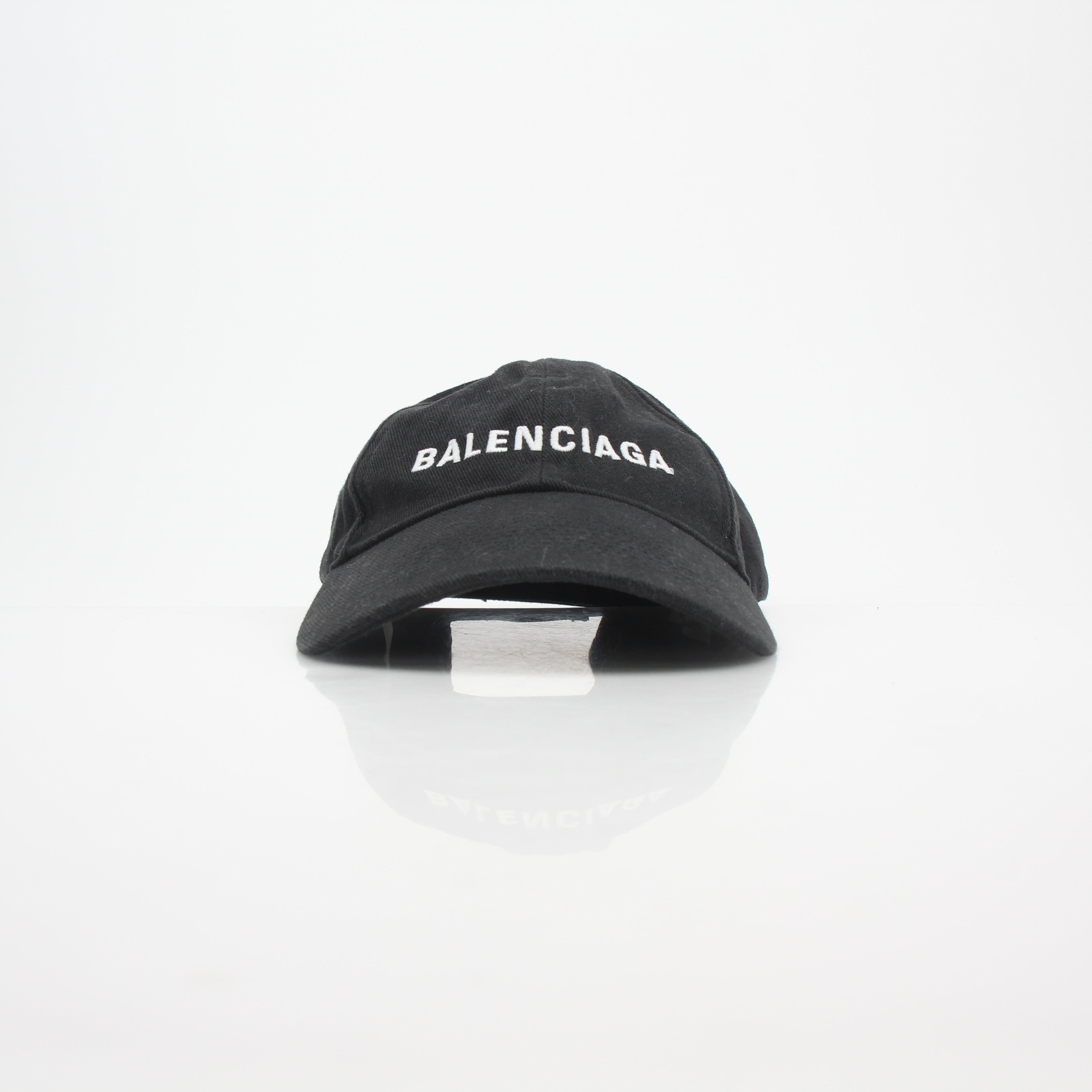 Balenciaga Black Logo Embroidered Baseball Cap