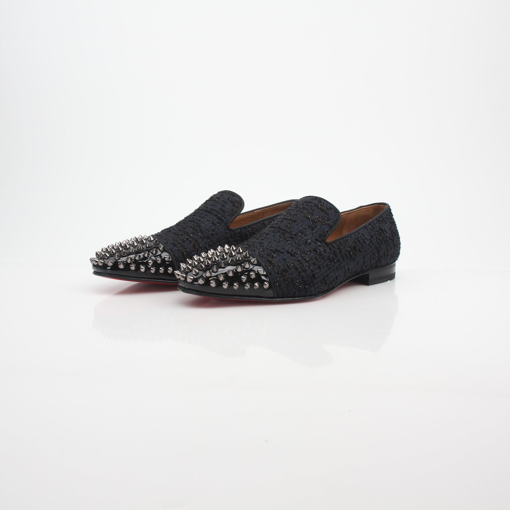 Christian Louboutin Black Spooky Spiked Flat Loafers