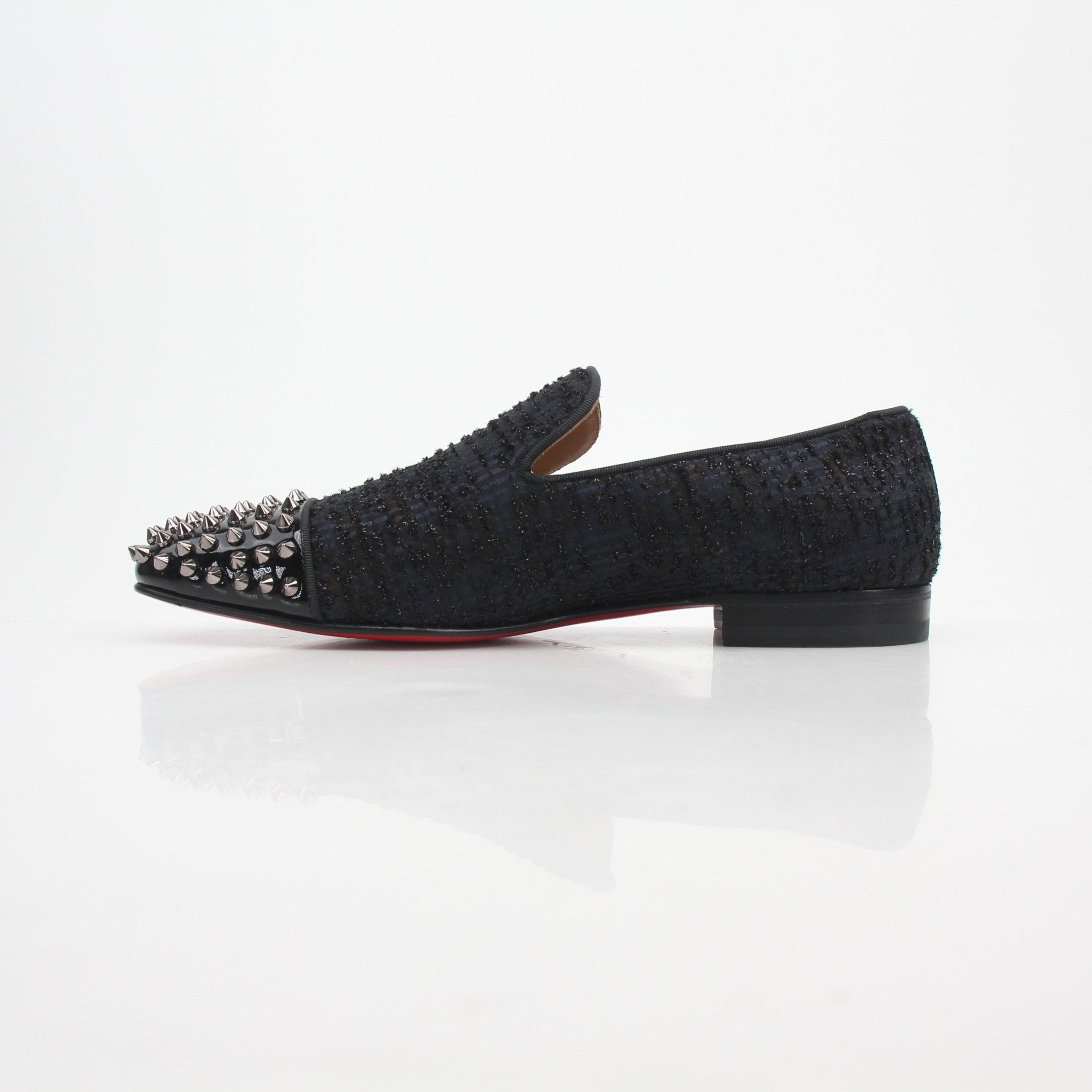 Christian Louboutin Black Spooky Spiked Flat Loafers