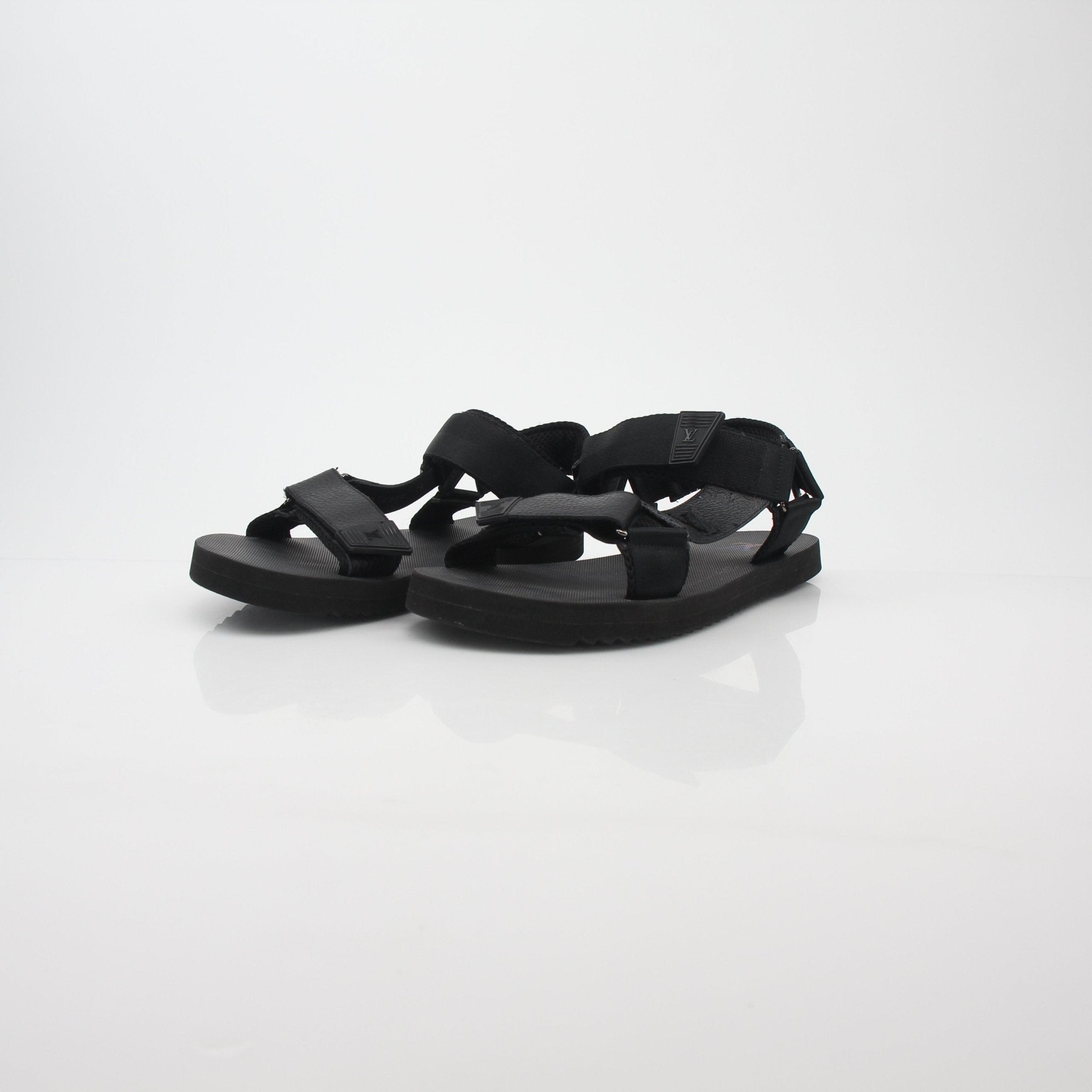 Louis Vuitton Black Panama Line Sandals