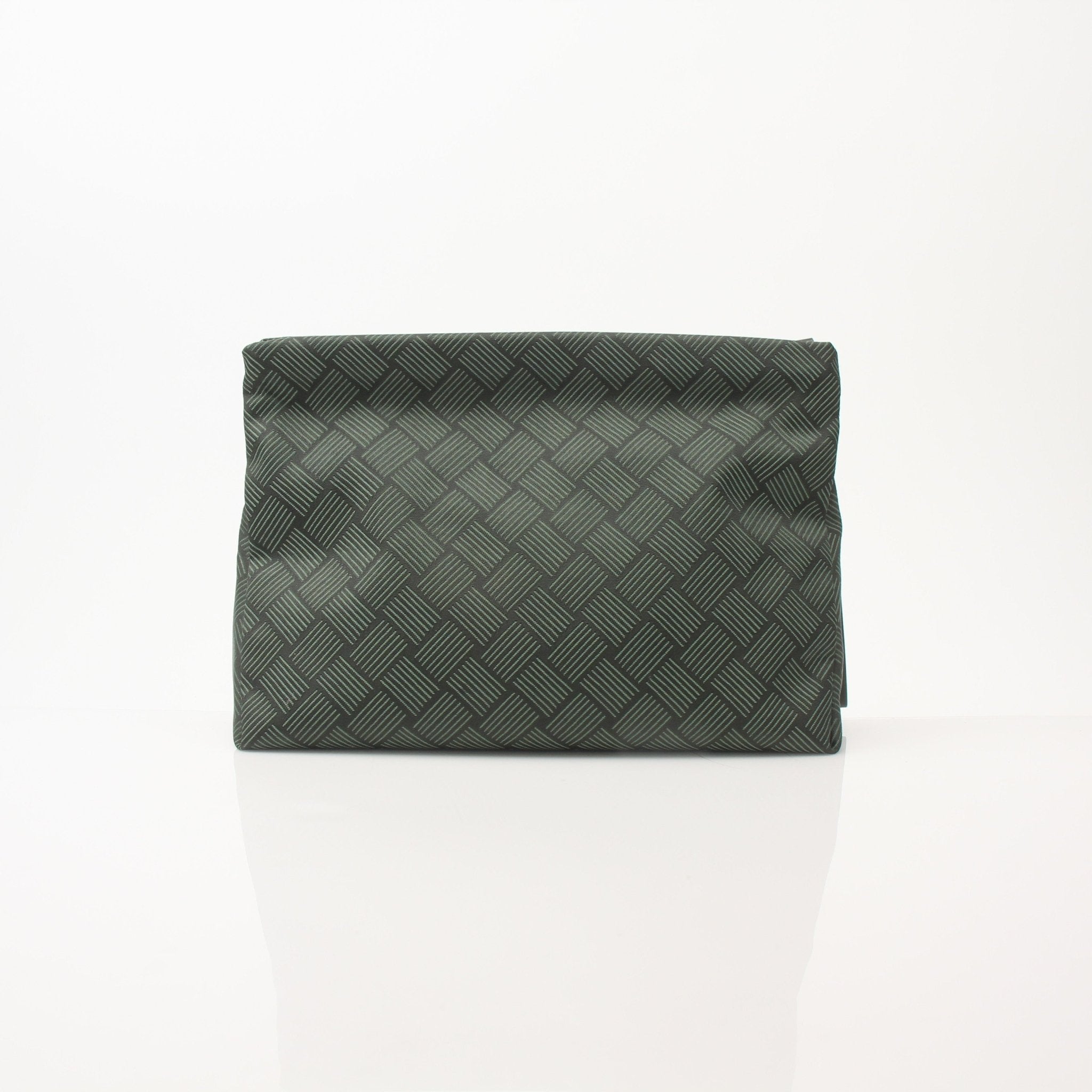 Gold and Beyond Bottega Veneta mini handbag pouch with woven leather texture and compact design.