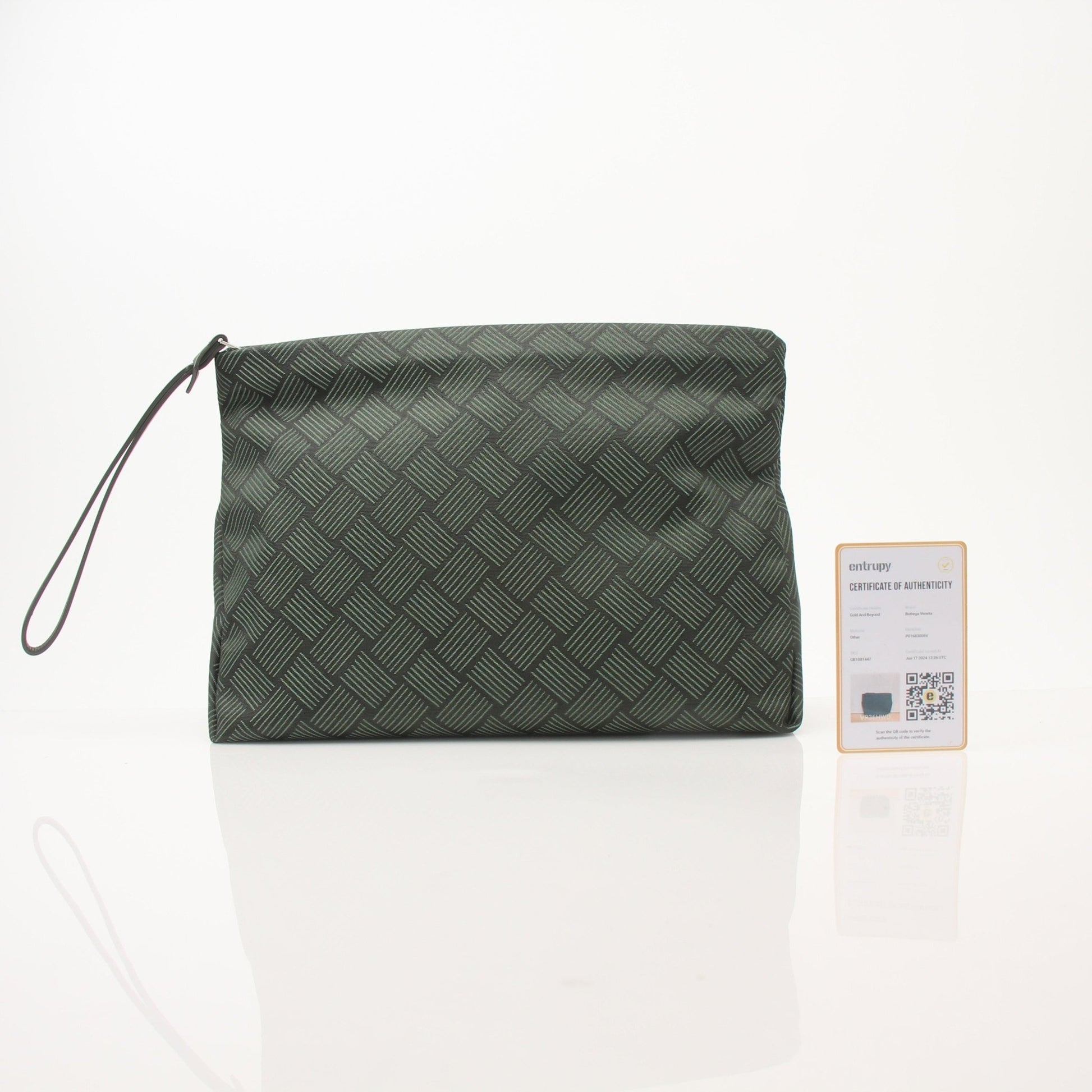 Gold & Beyond Bottega Veneta mini pouch handbag with woven leather design, compact and stylish for everyday use.