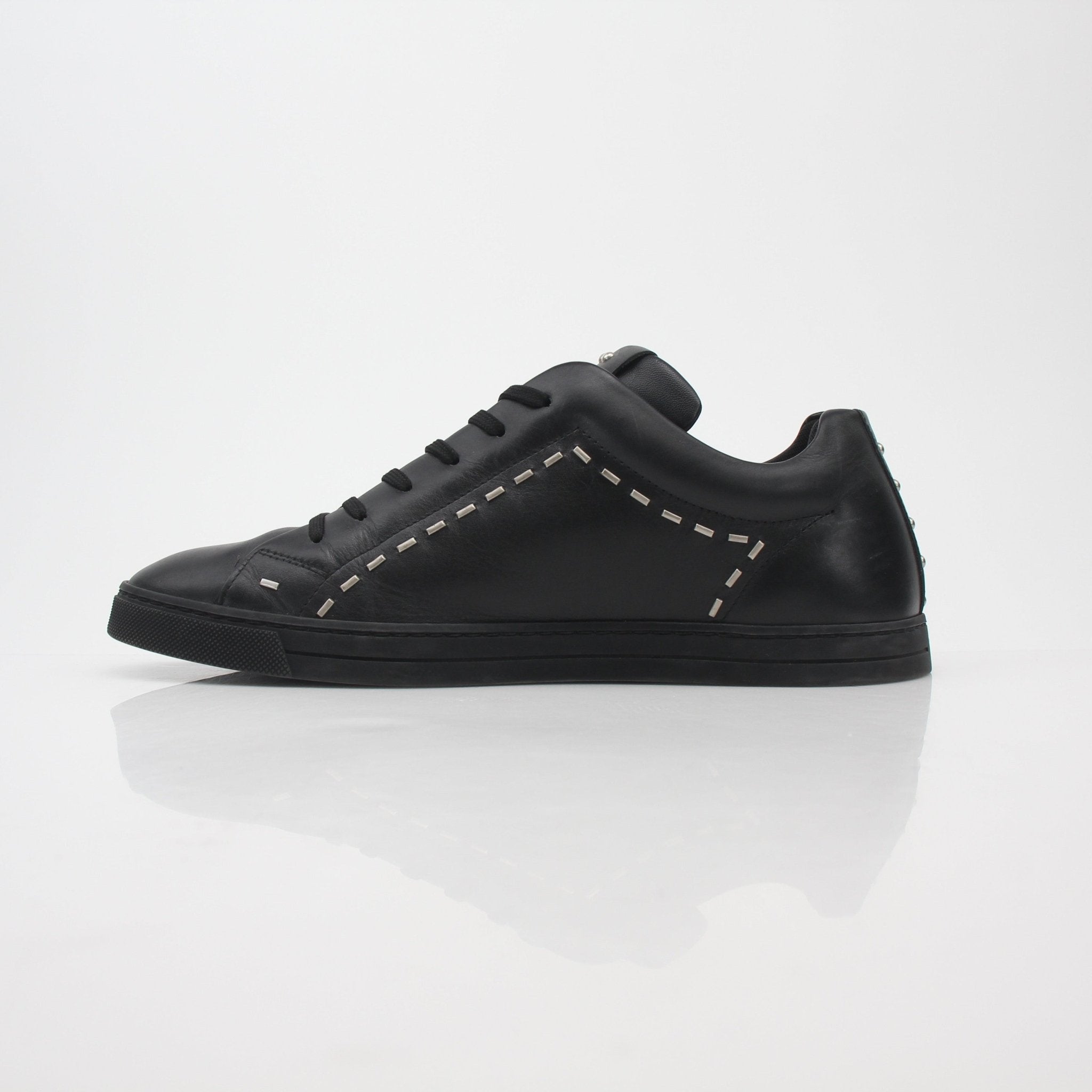 Fendi Black Studded Leather City Sneakers