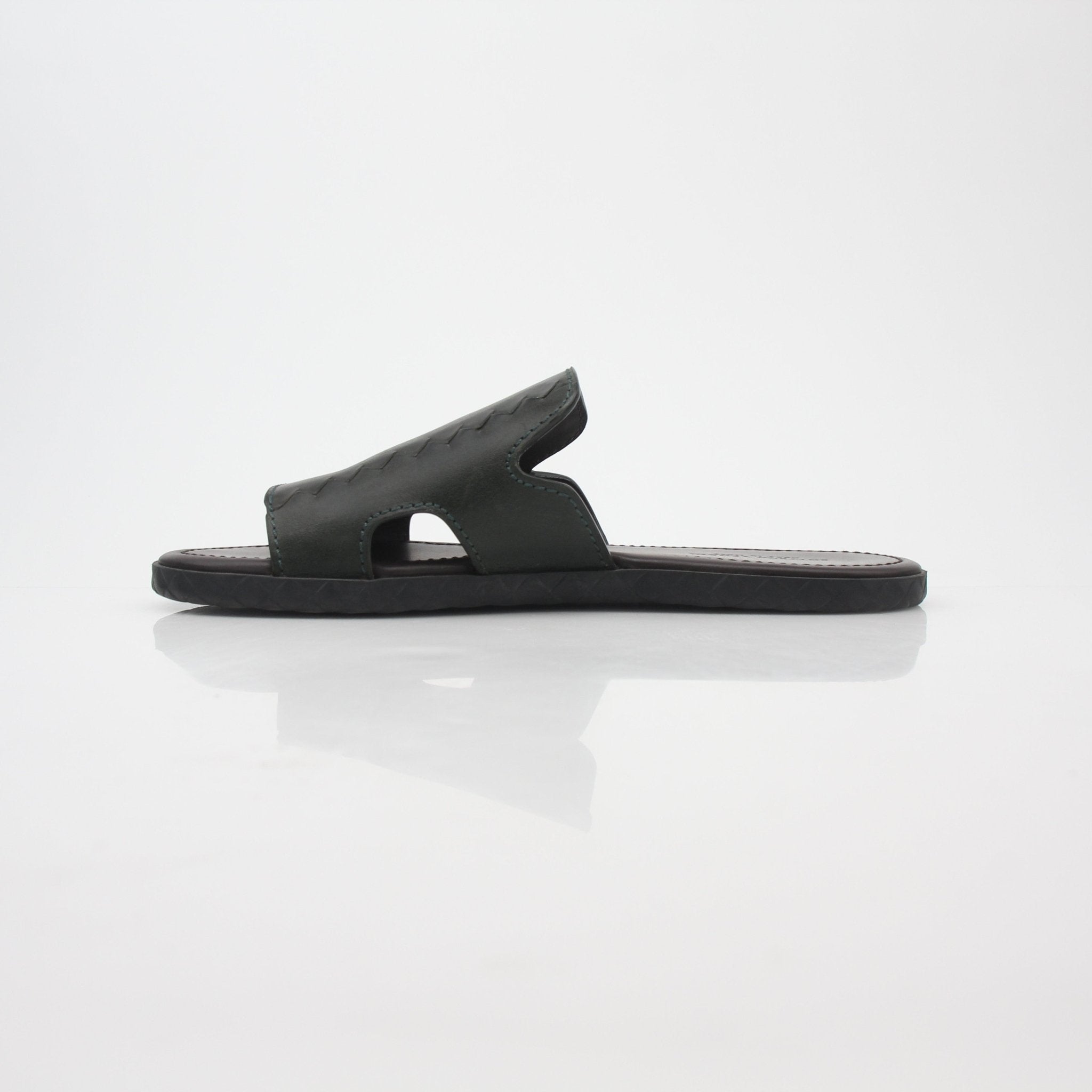 Bottega Veneta Dark Green Page Slide Sandals