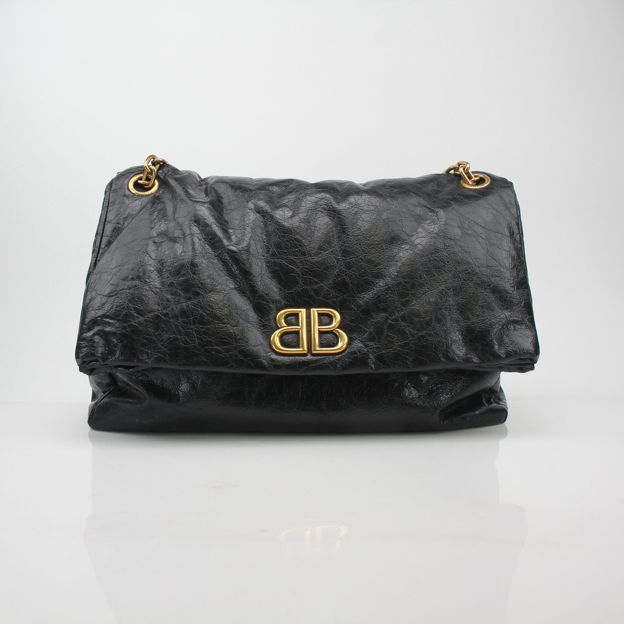 Balenciaga Black Monaco Large Chain Bag