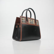 Burberry Black Small Title Vintage Check Tote Bag