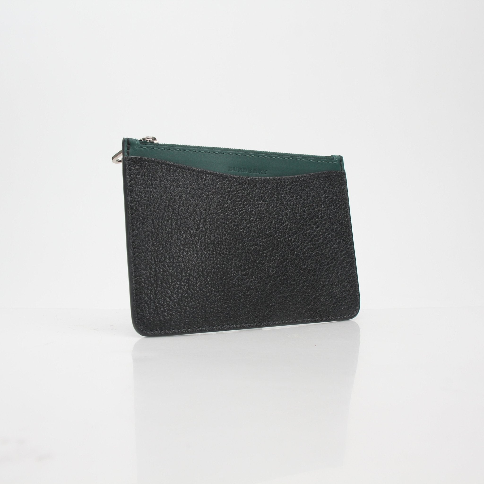 Burberry Black & Green Alwyn Zip Card Holder