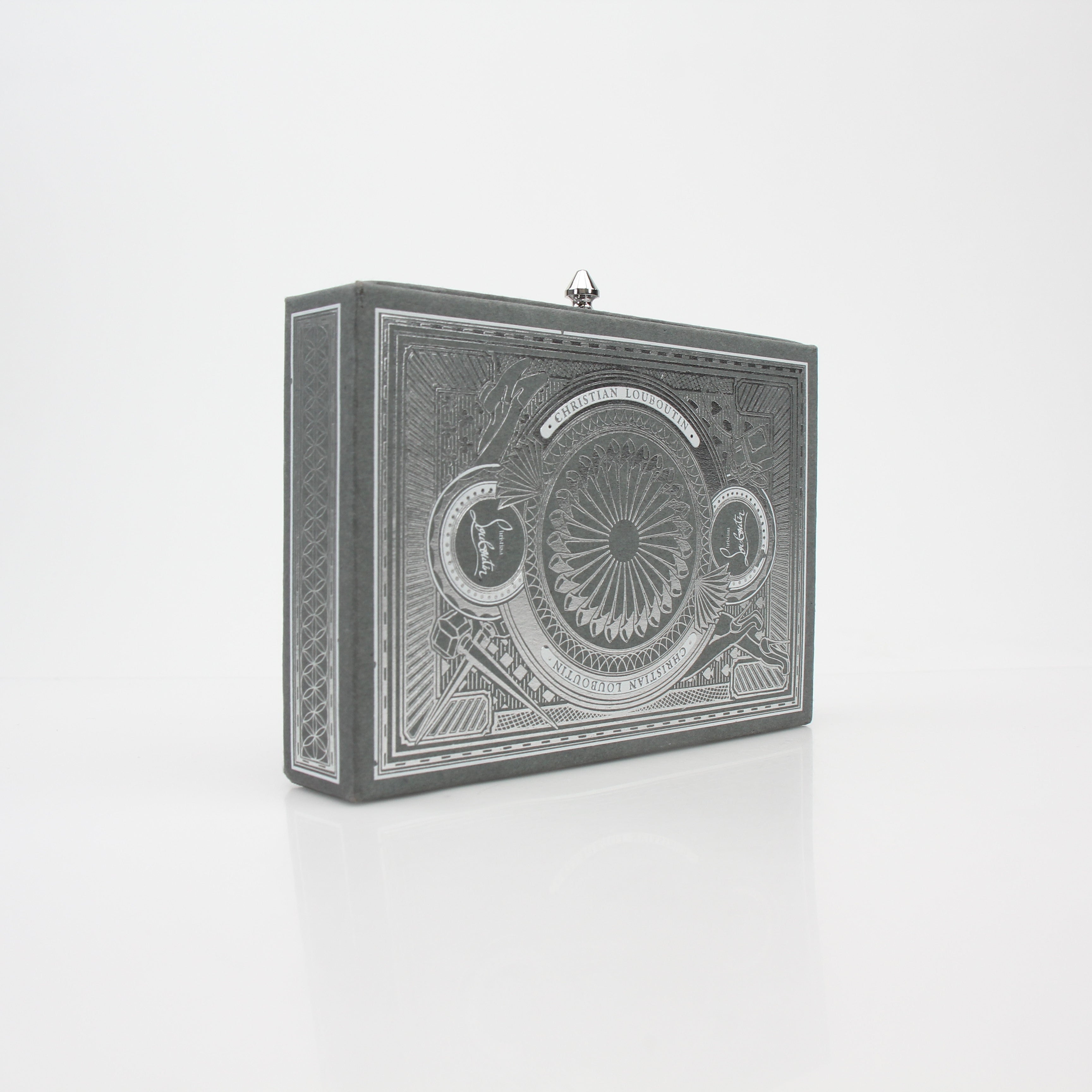 Christian Louboutin Grey Playing Card Set with Display Case