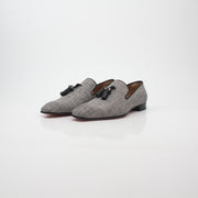 Christian Louboutin Gray Dandelion Spikes Tassel Loafers