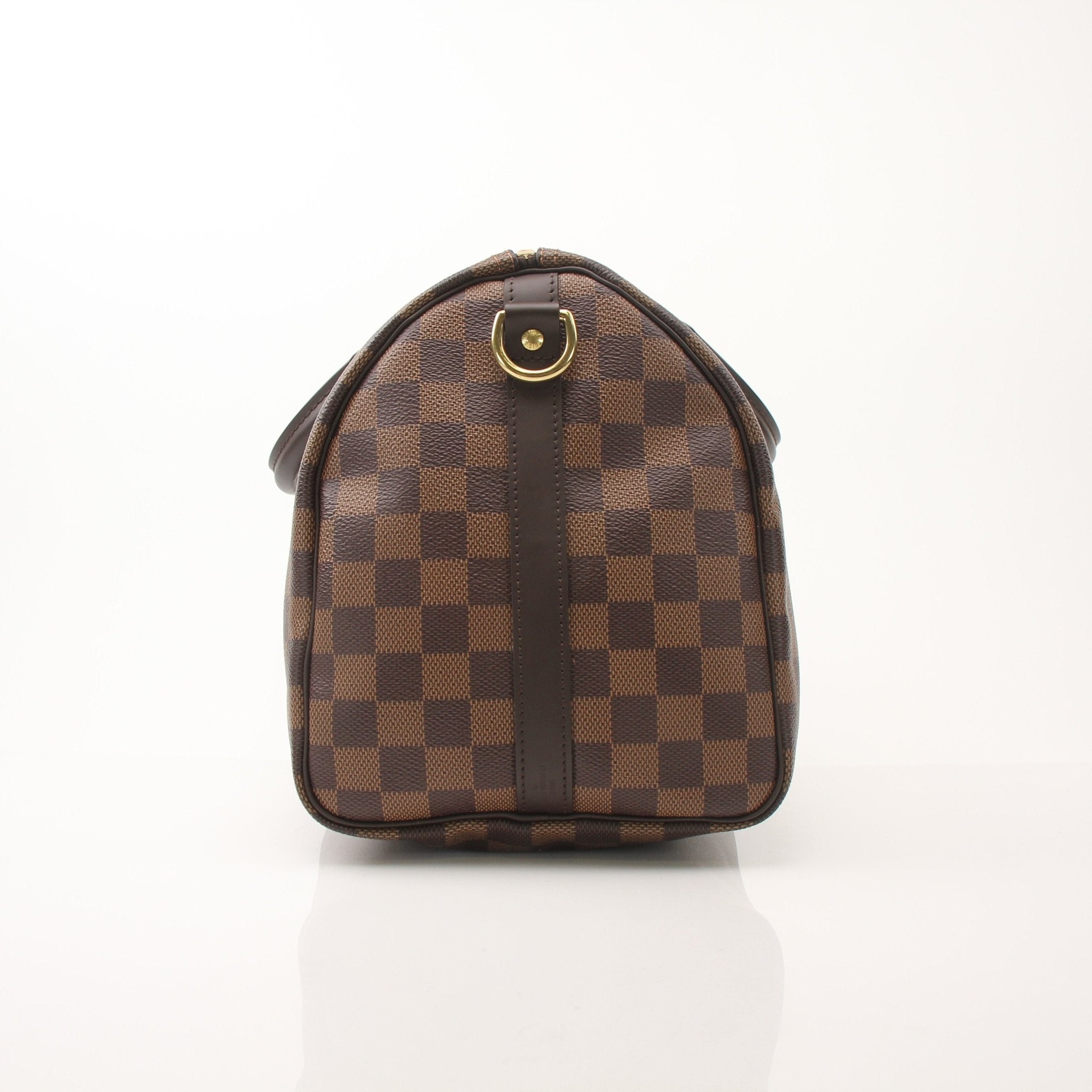 Louis Vuitton Speedy Bandouliere 30 handbag with gold-tone hardware and monogram canvas, displayed on a neutral background.
