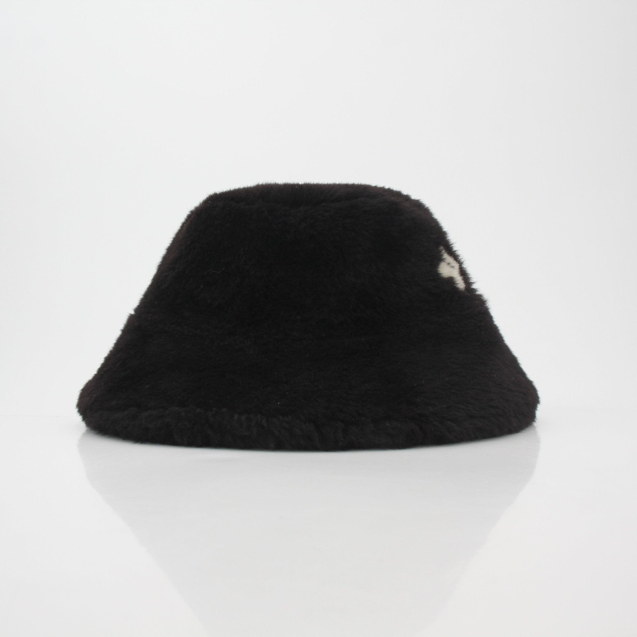 Louis Vuitton chocolate LV Cloud shearling bucket hat, luxury accessories with plush shearling and iconic LV logo detail.