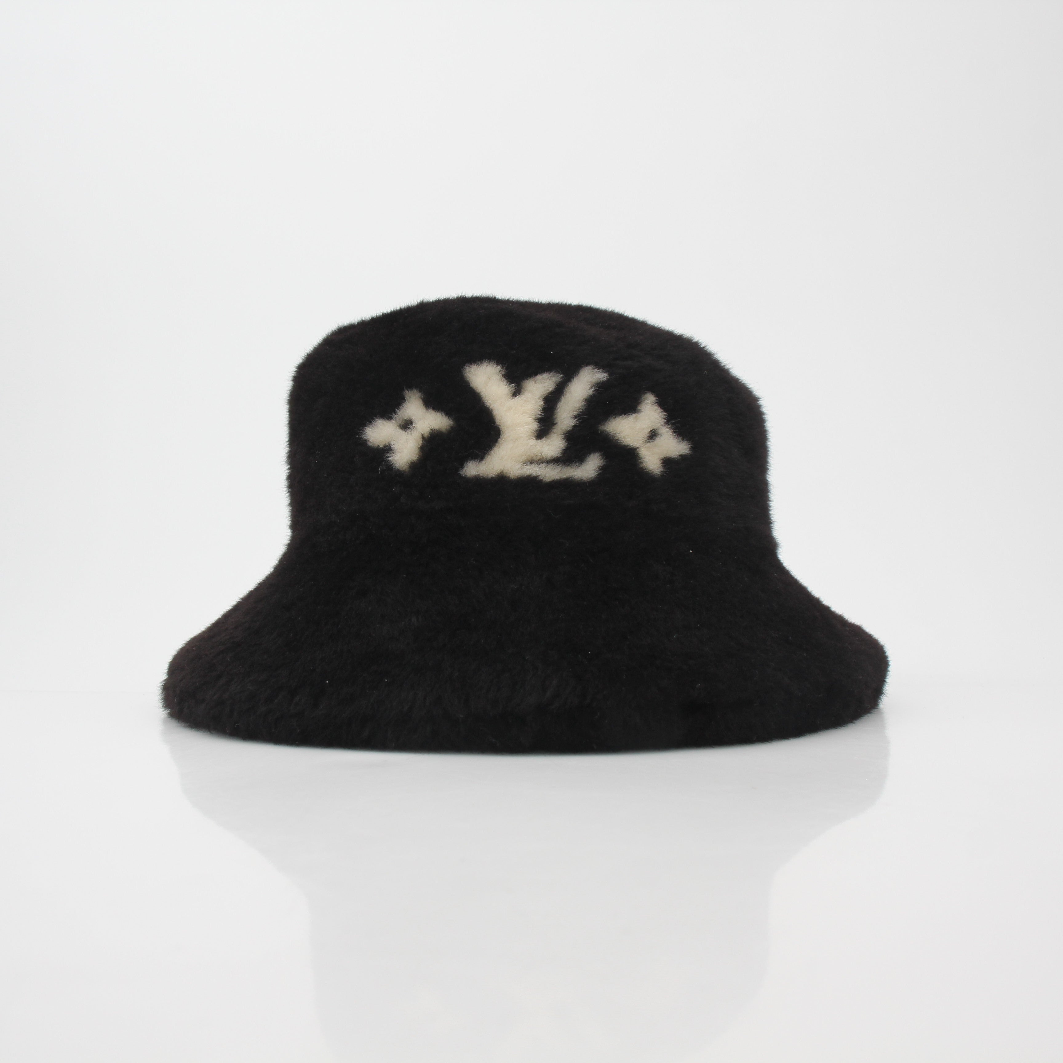 Louis Vuitton Chocolate LV Cloud Shearling Bucket Hat