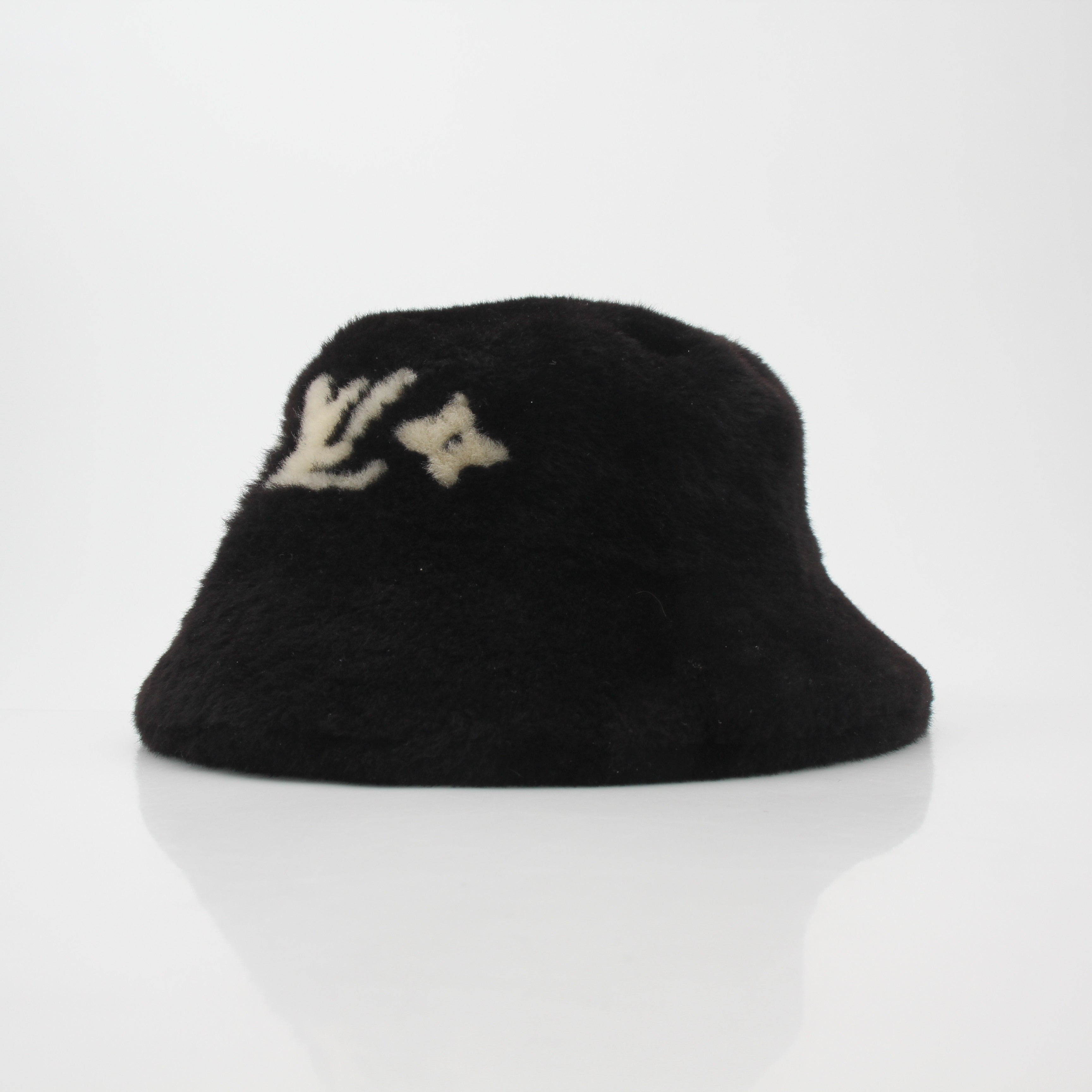 Louis Vuitton Chocolate LV Cloud Shearling Bucket Hat
