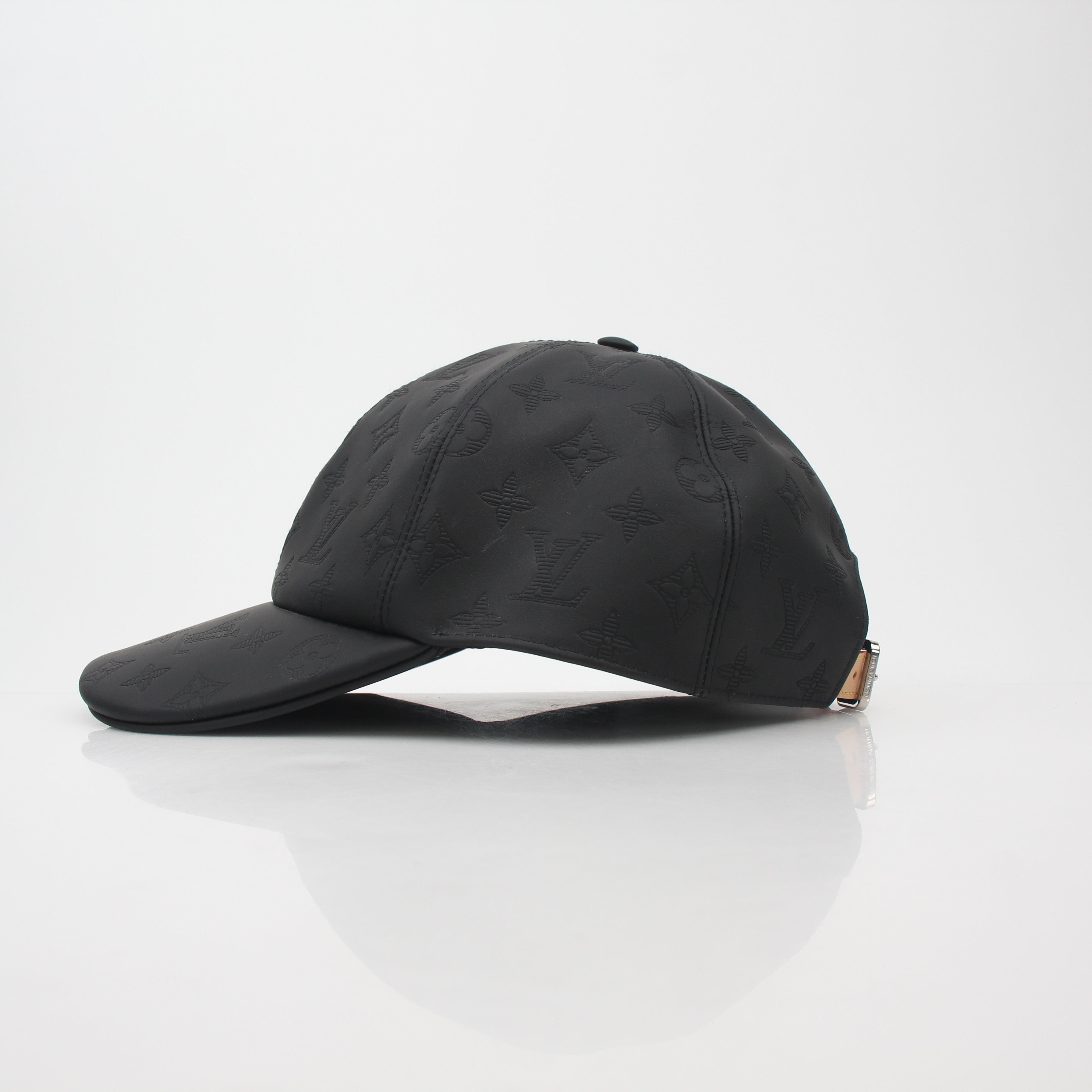 Louis Vuitton Black Monogram Shadow Leather Cap