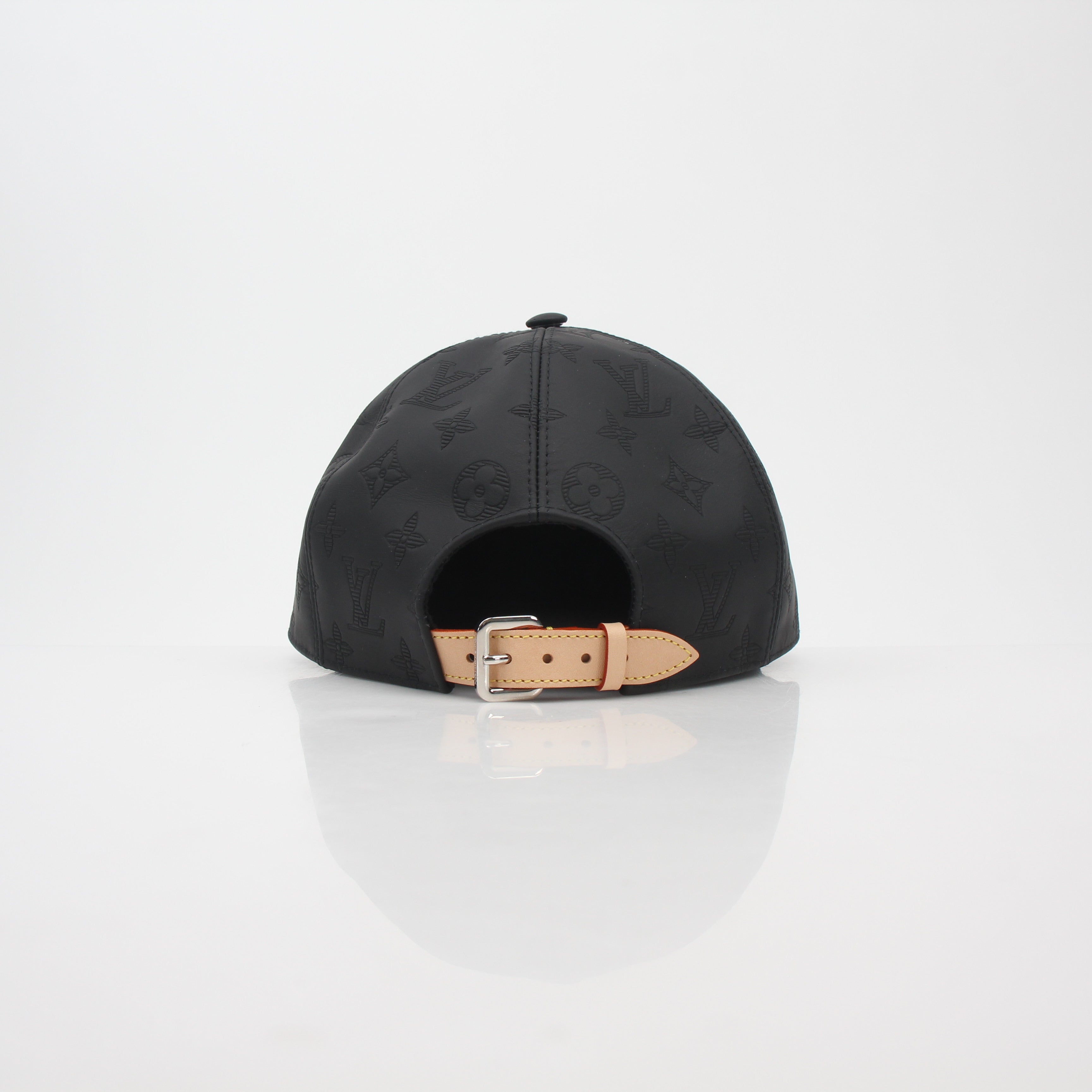 Louis Vuitton Black Monogram Shadow Leather Cap