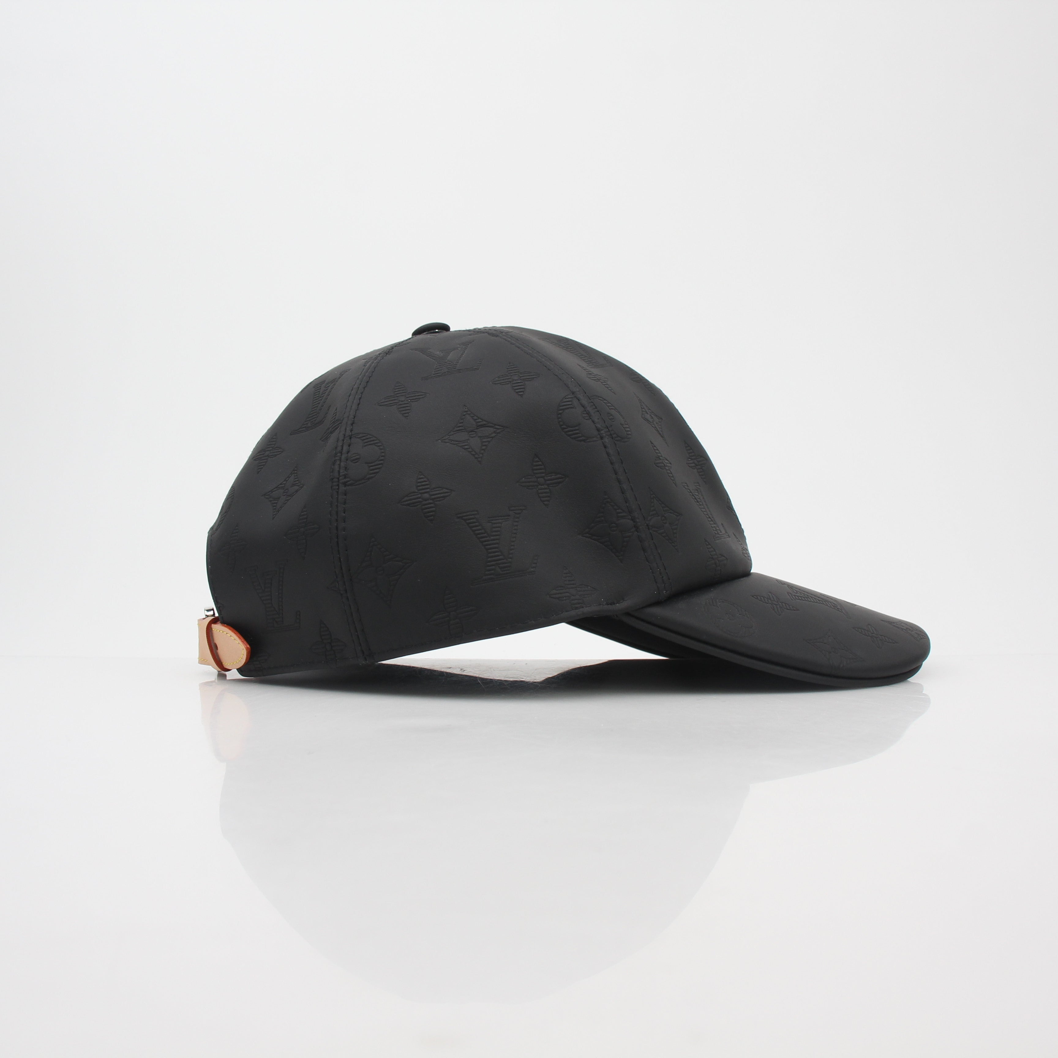 Louis Vuitton Black Monogram Shadow Leather Cap