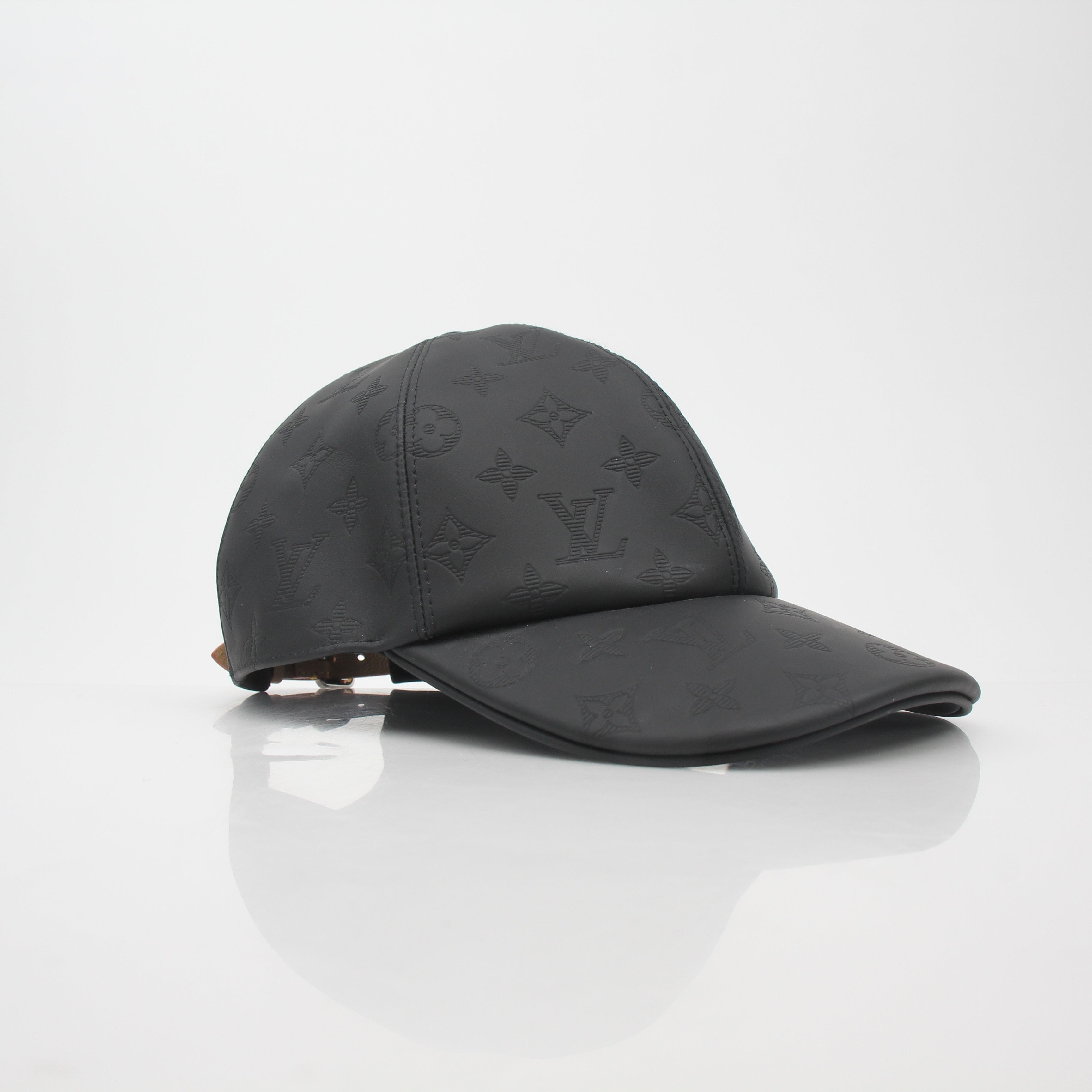 Louis Vuitton Black Monogram Shadow Leather Cap