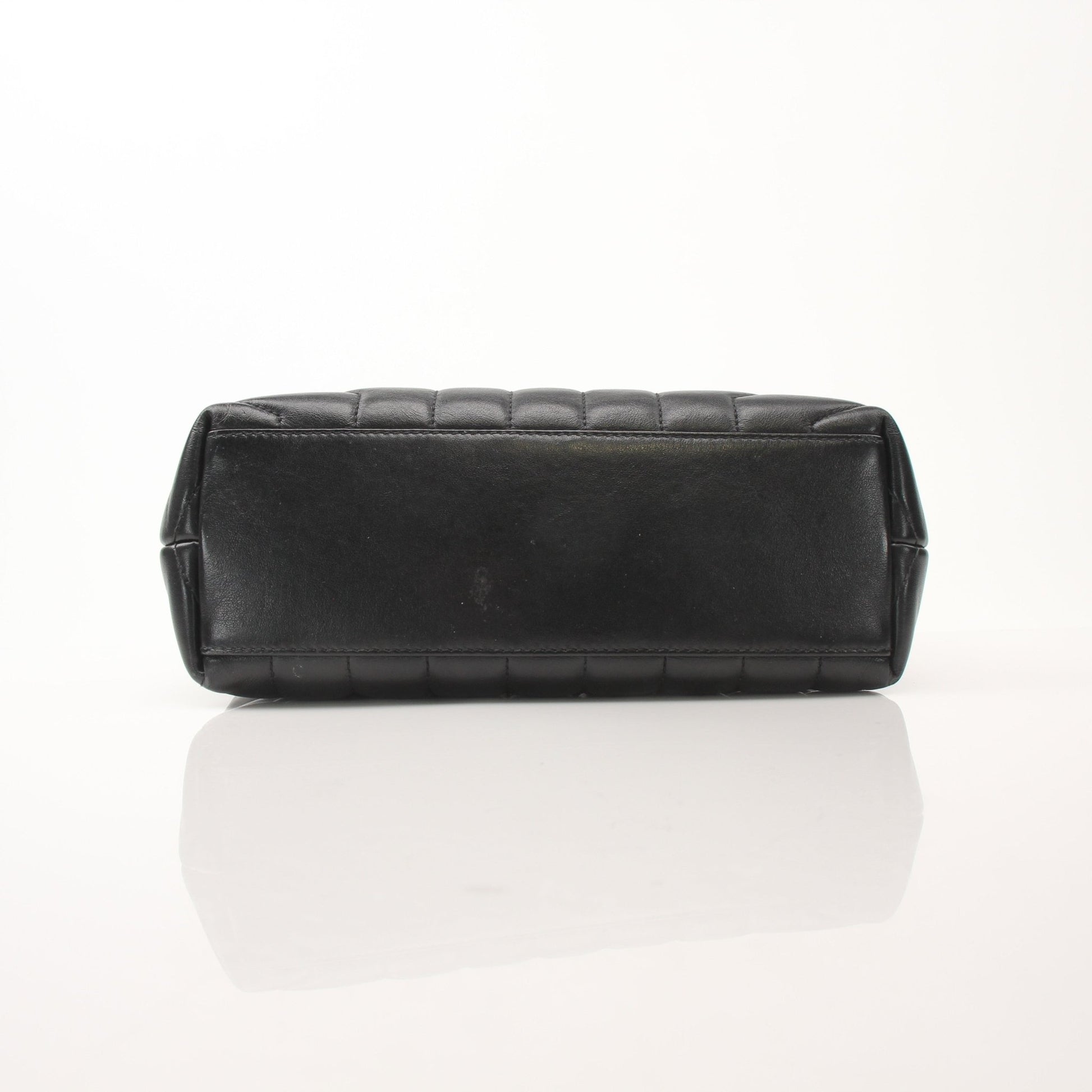 Saint Laurent LouLou Medium Black Leather Chain Bag with gold-tone hardware, showcasing its elegant design and chain strap.