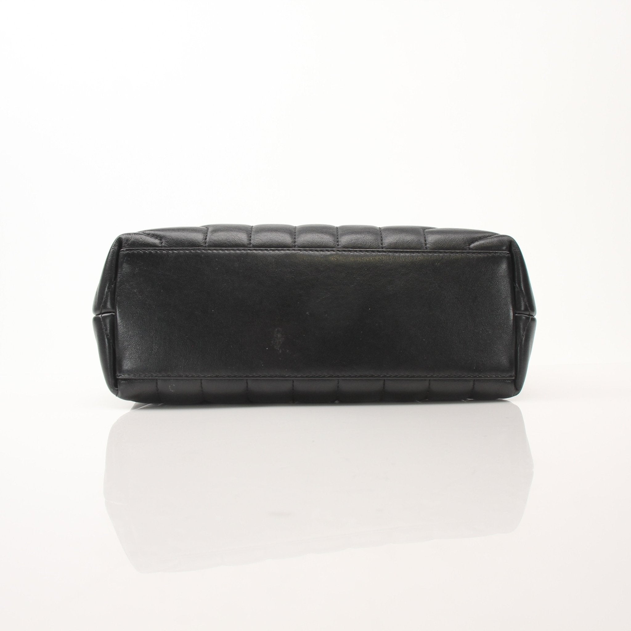 Saint Laurent LouLou Medium Black Leather Chain Bag with gold-tone hardware, showcasing its elegant design and chain strap.