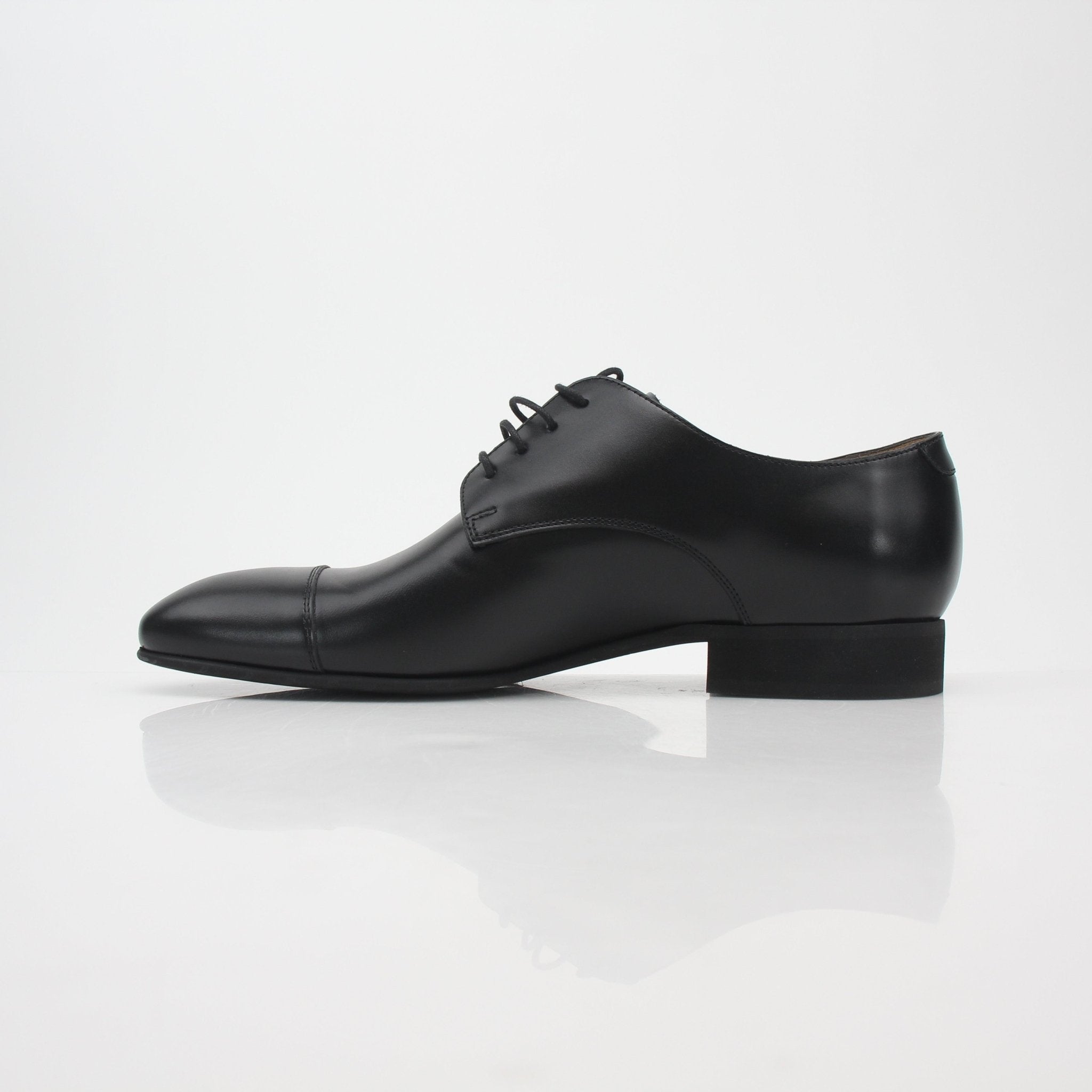 Chanel Uniform Black Leather Cap-Toe Derby Shoes
