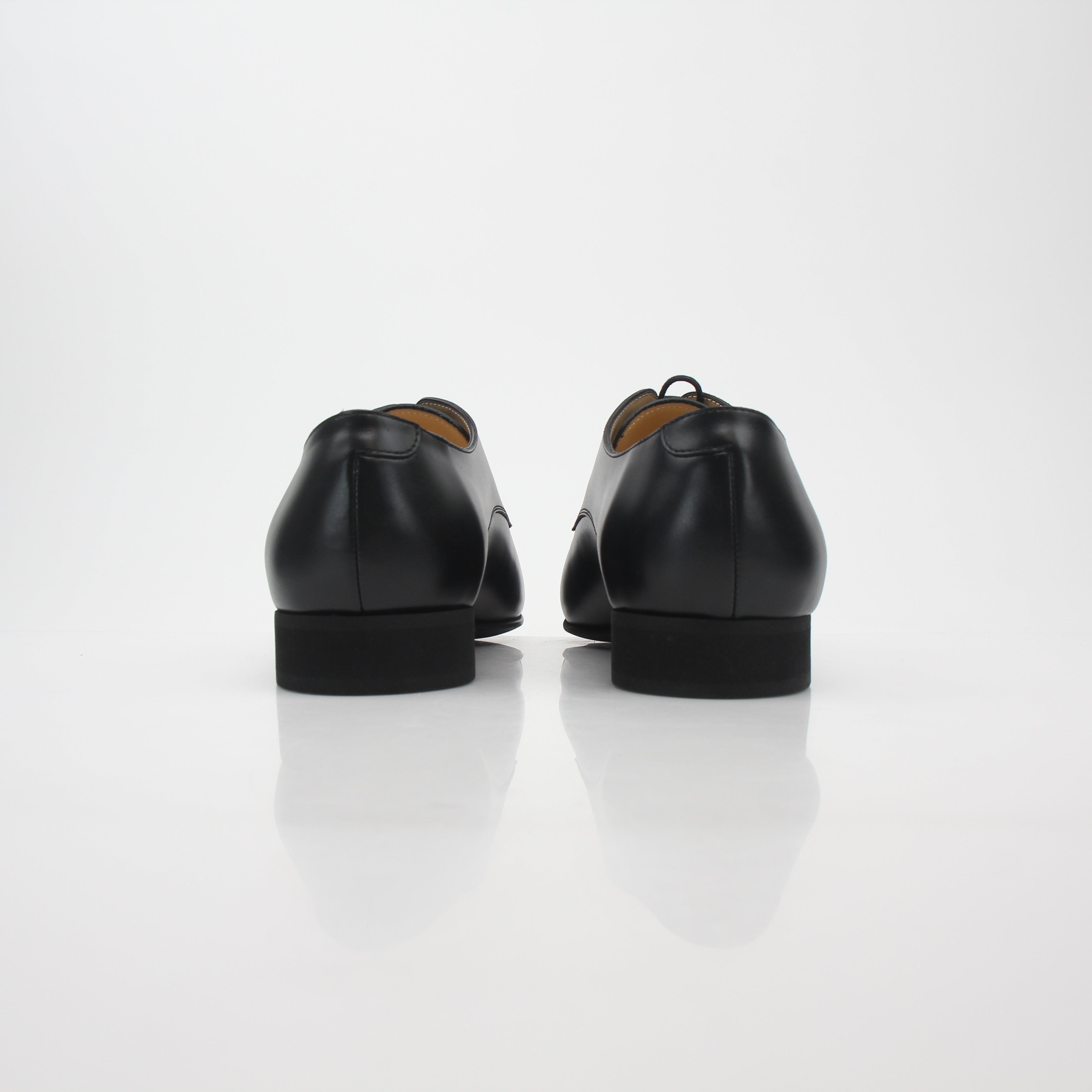 Chanel Uniform Black Leather Cap-Toe Derby Shoes