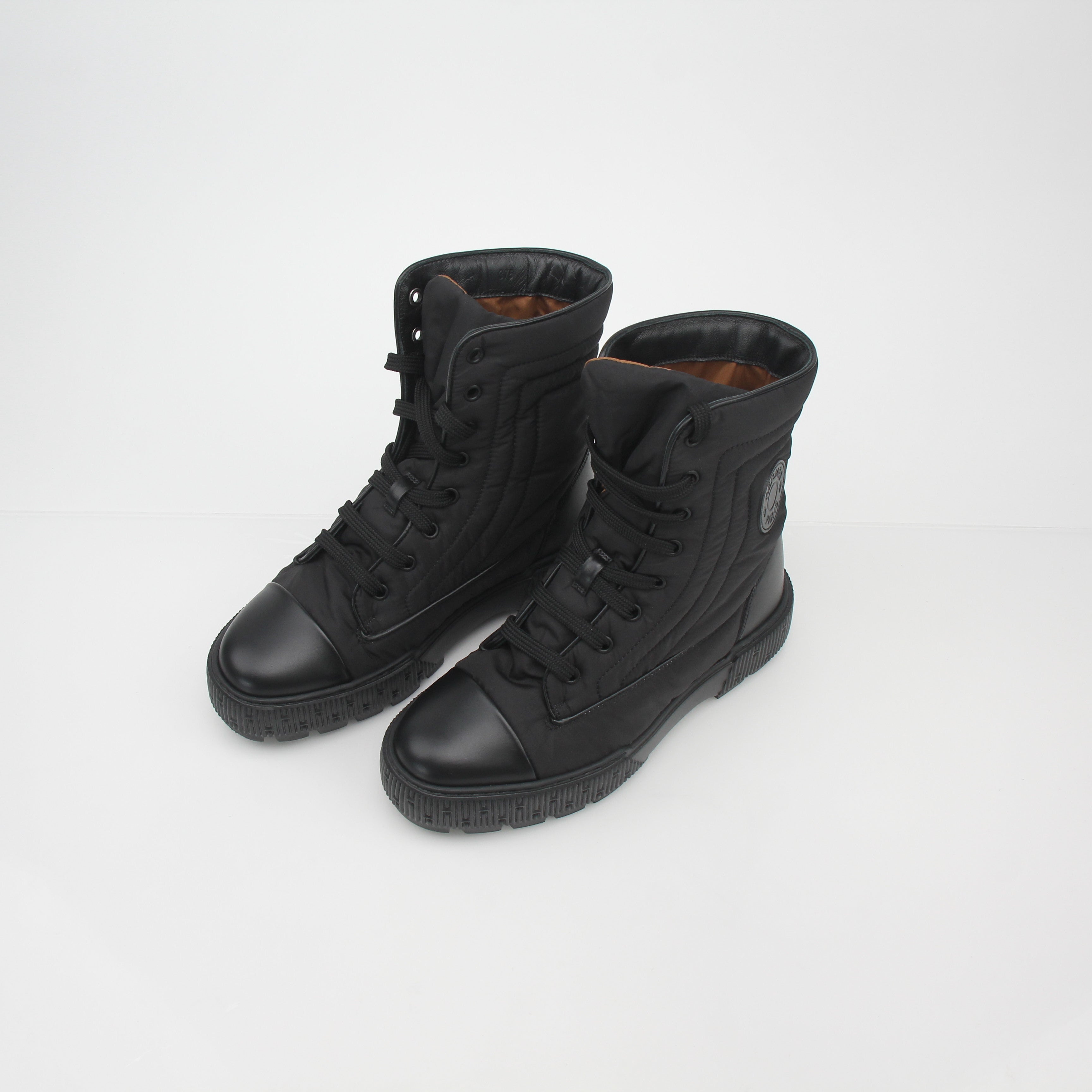 Hermès Black Fresh Lace-Up Ankle Boots
