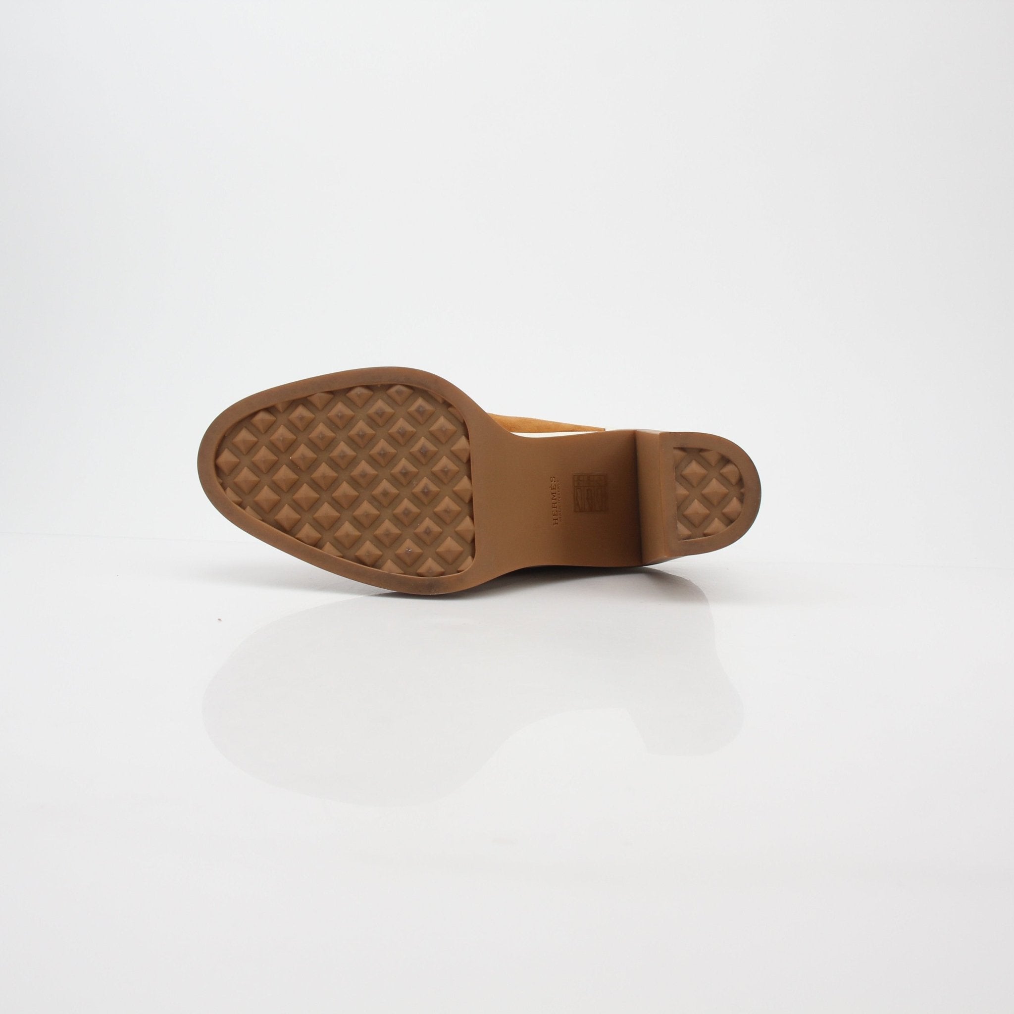 Hermès Camel Vandale suede and knit ankle boots by Gold & Beyond, showcasing stylish footwear with a suede and knit design.