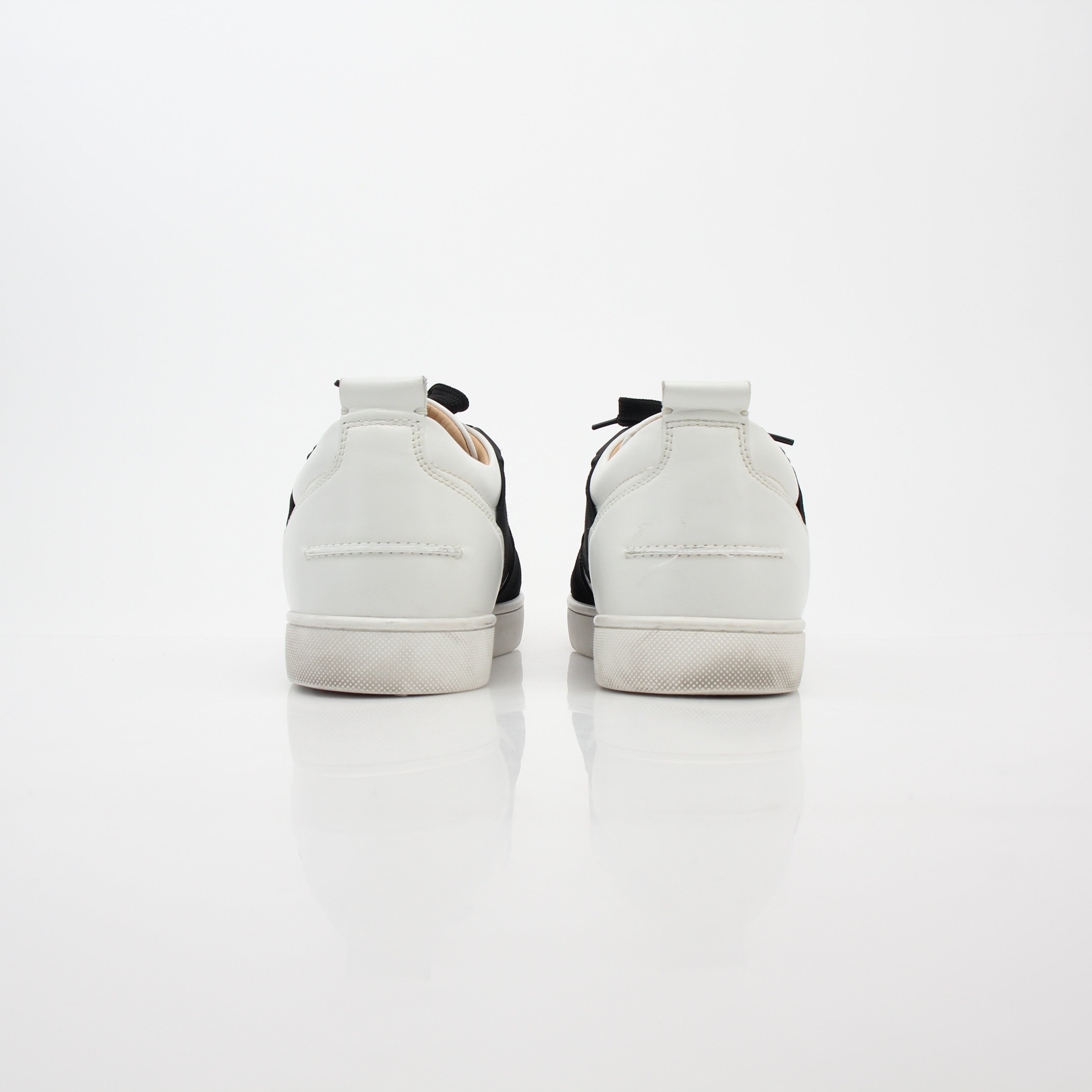 Christian Louboutin White and Black Elastikid Sneakers