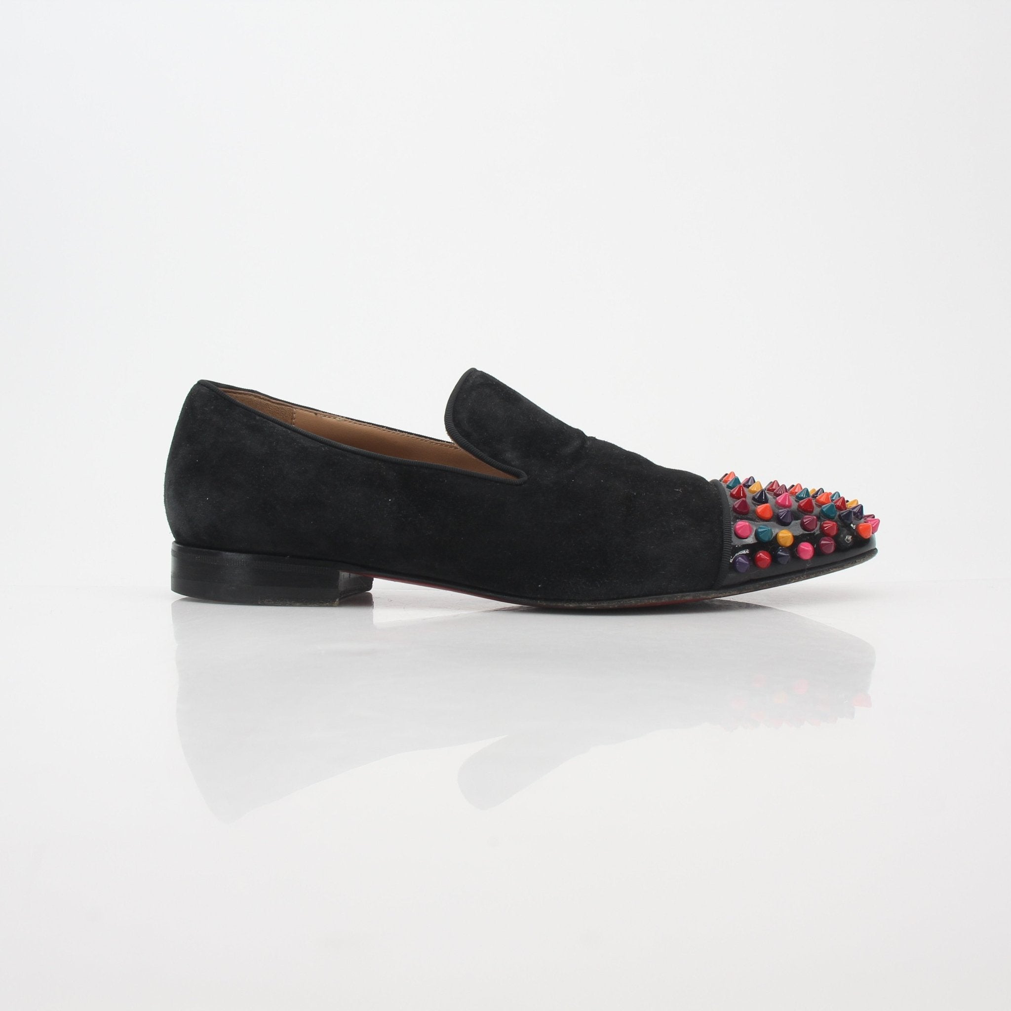 Christian Louboutin Black Spooky Multicolor Spike Loafers