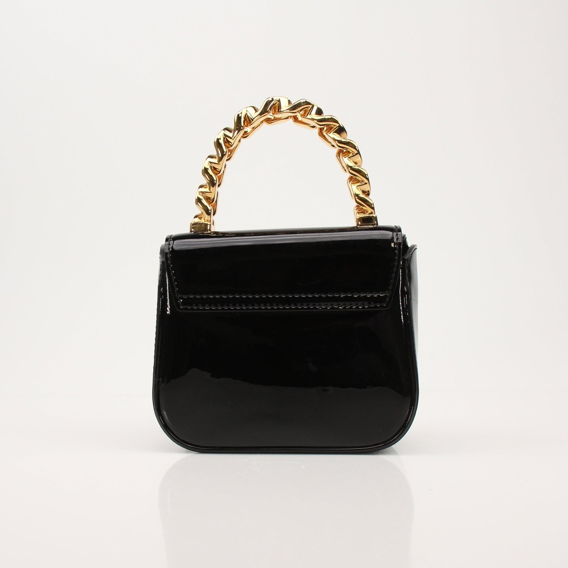 Gold & Beyond Versace La Medusa mini handbag with gold-tone hardware and signature Medusa logo design.