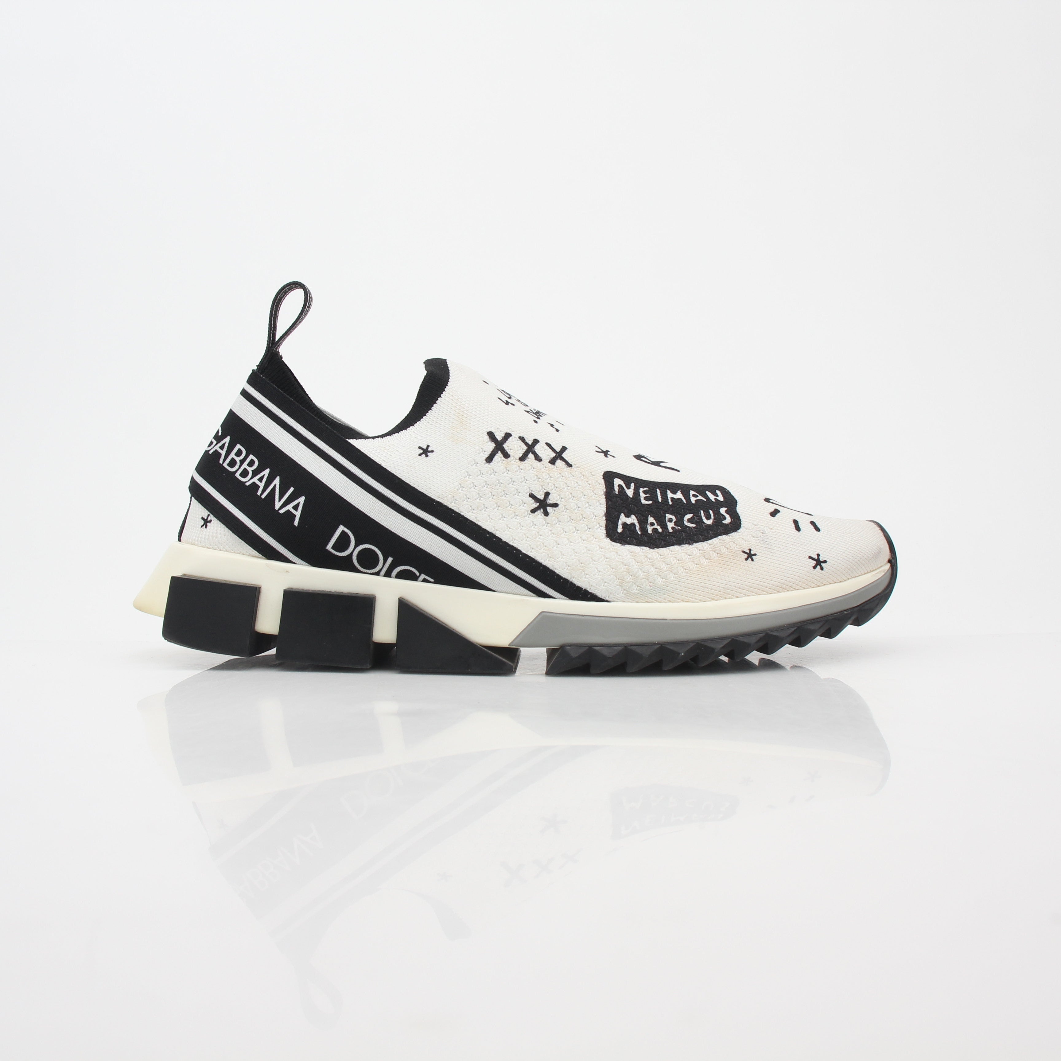Dolce & Gabbana White Sorrento Graffiti Print Sneakers
