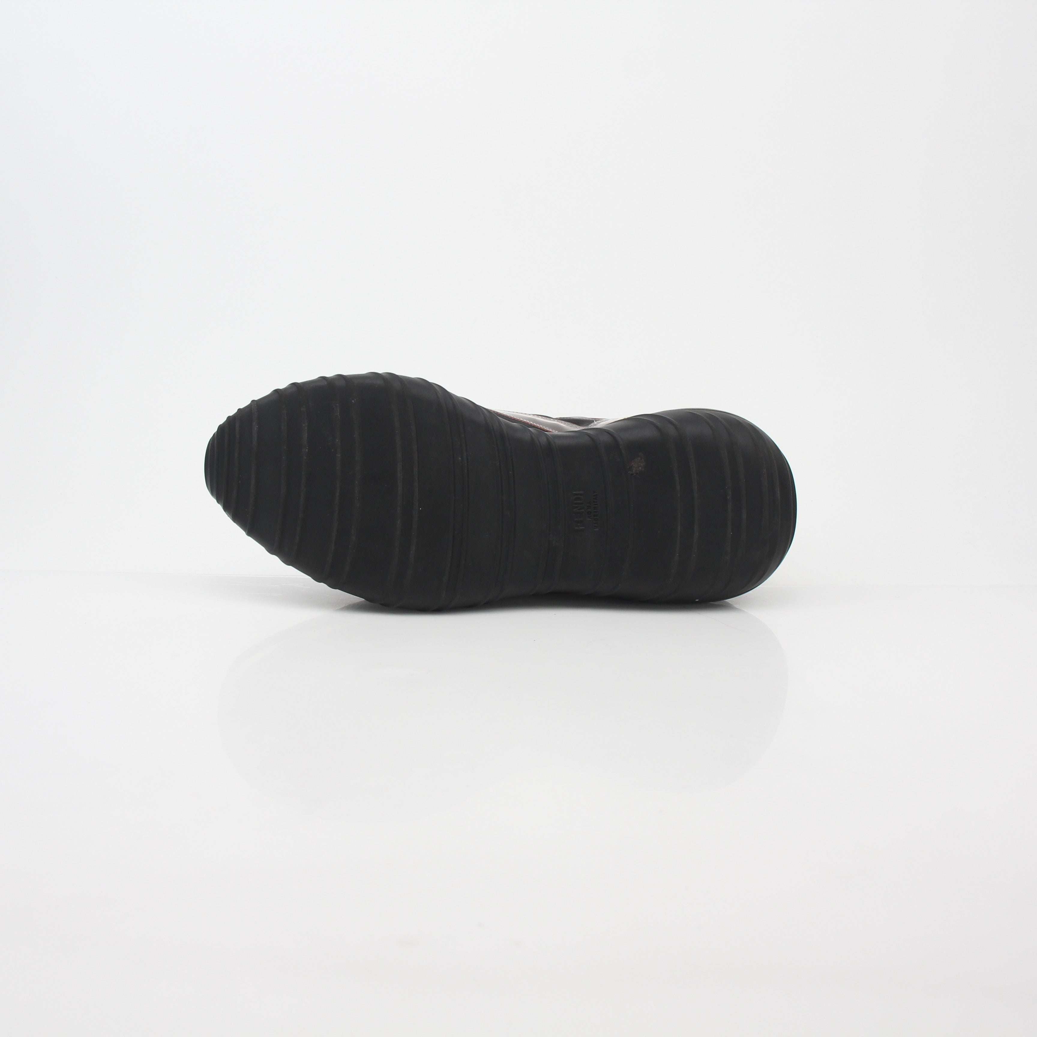 Fendi Fancy Black and Burgundy Mixed-Material Sneakers