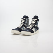 Balmain Blue Tie-Dye Denim High-Top Sneakers