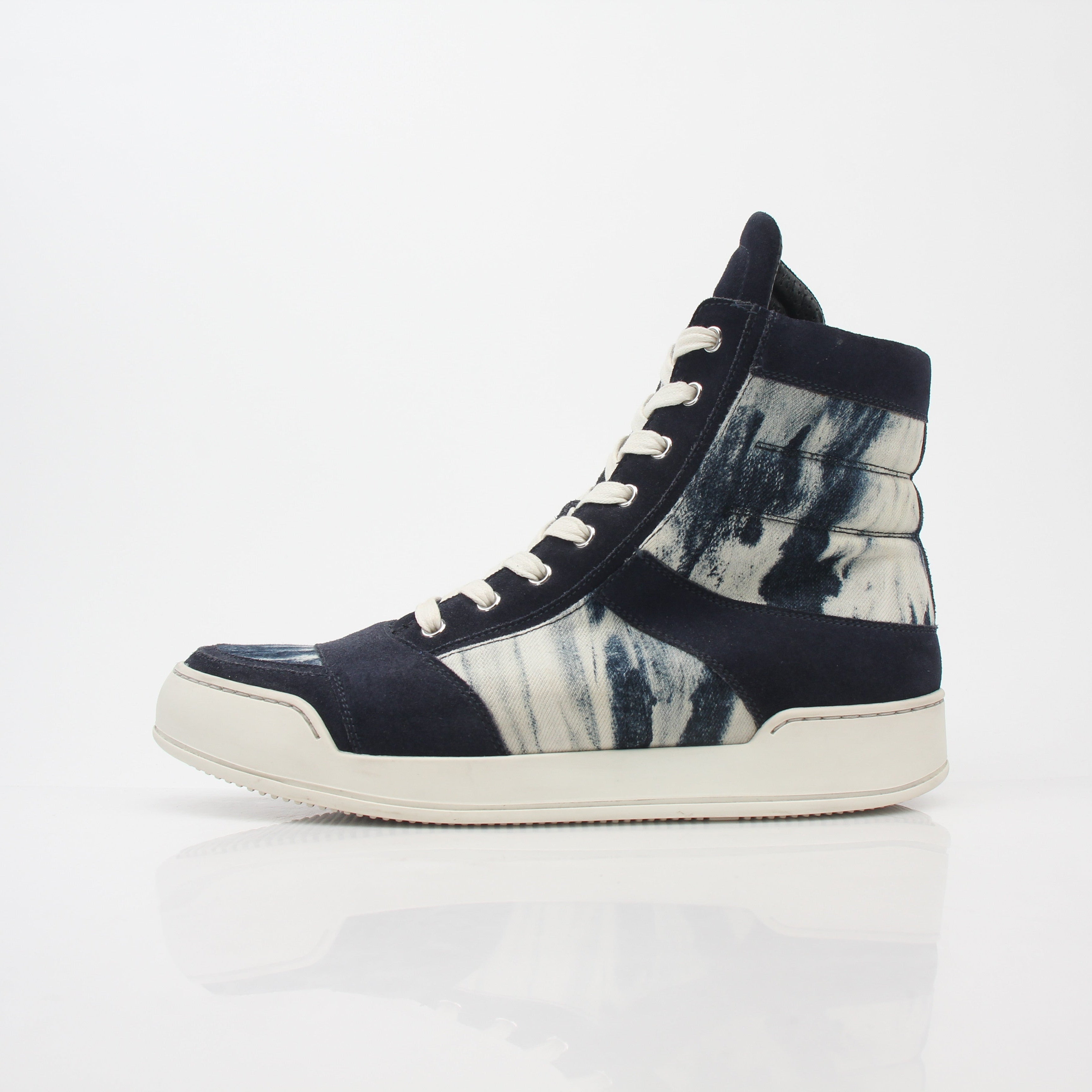 Balmain Blue Tie-Dye Denim High-Top Sneakers