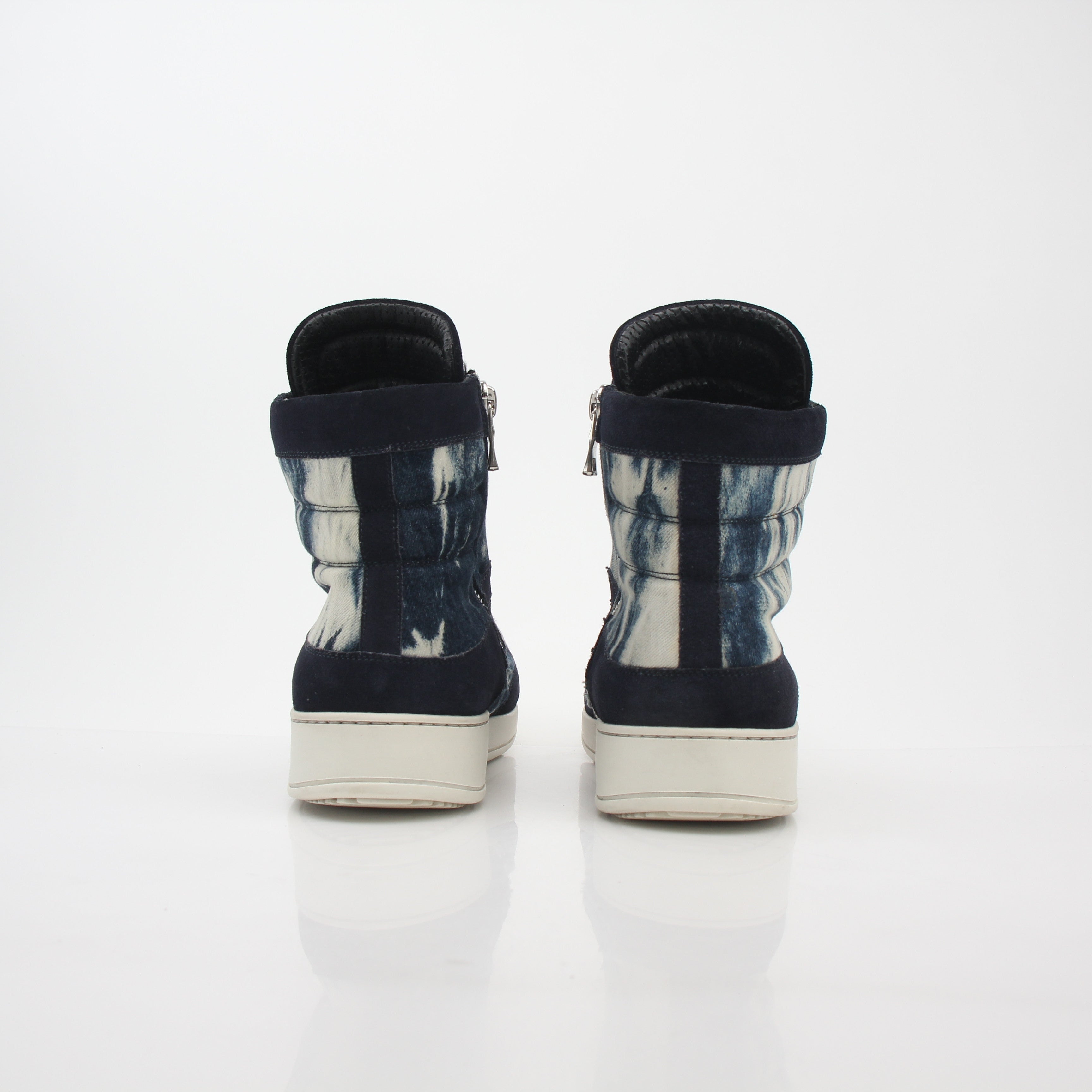 Balmain Blue Tie-Dye Denim High-Top Sneakers
