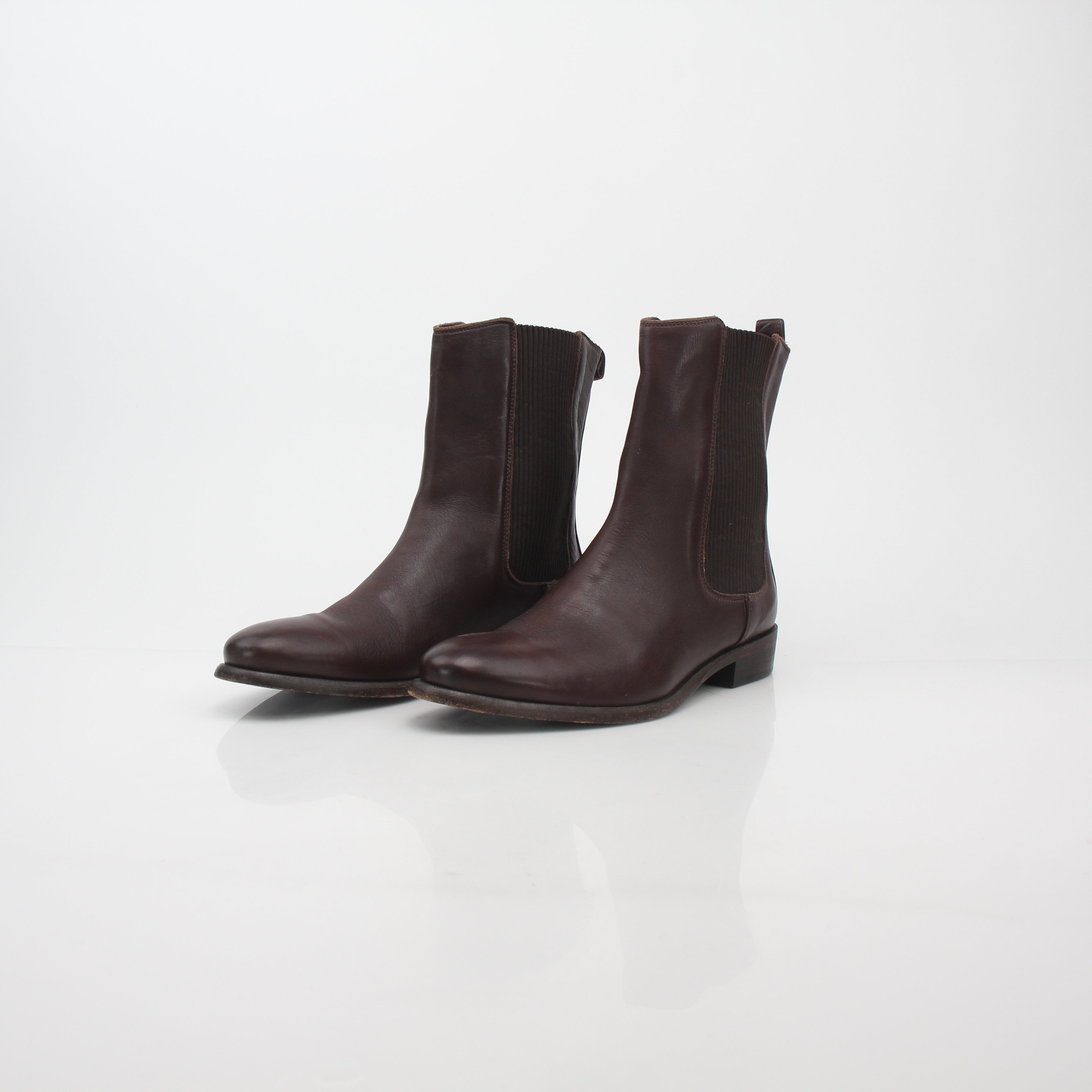Burberry Dark Brown Leather Chelsea Boots
