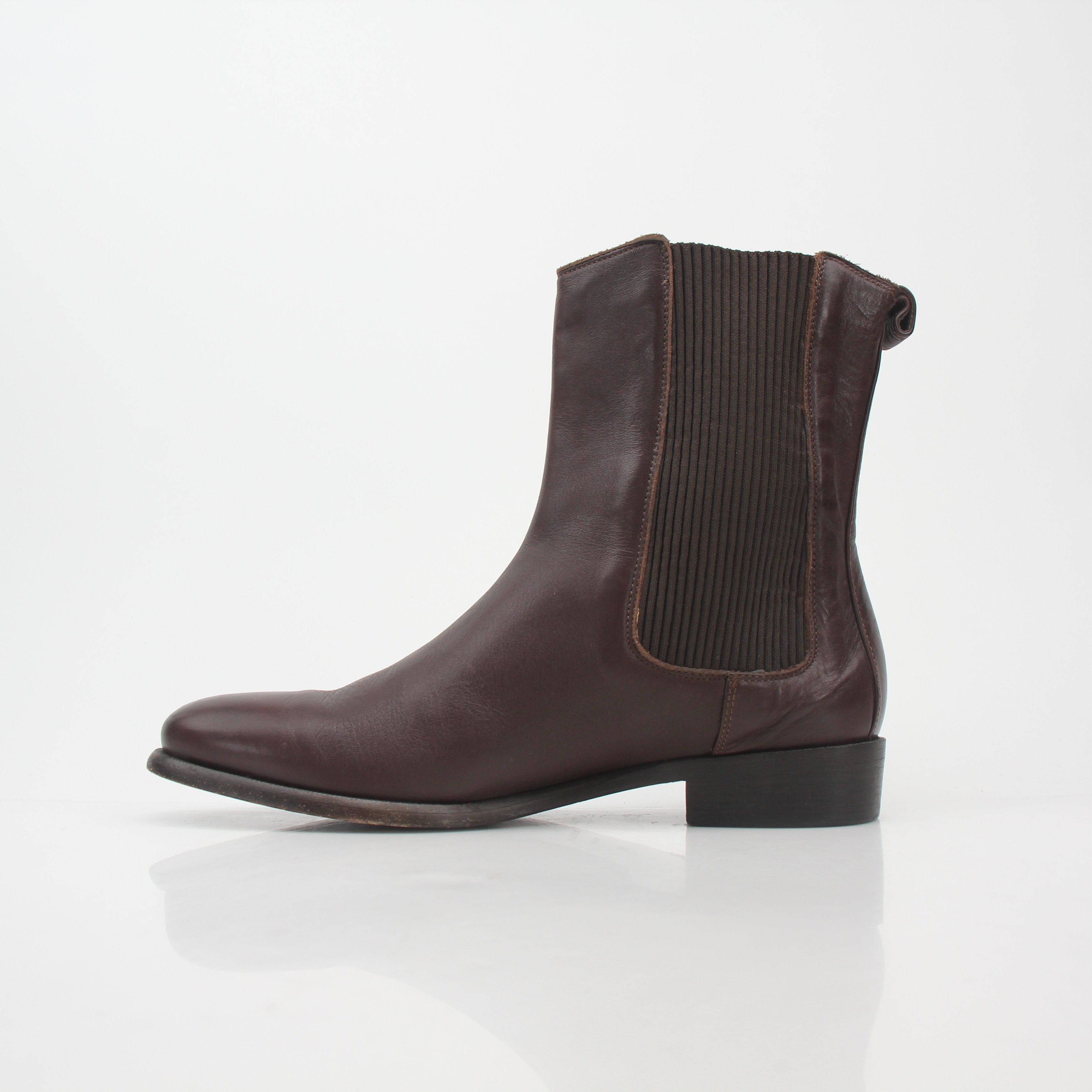 Burberry Dark Brown Leather Chelsea Boots
