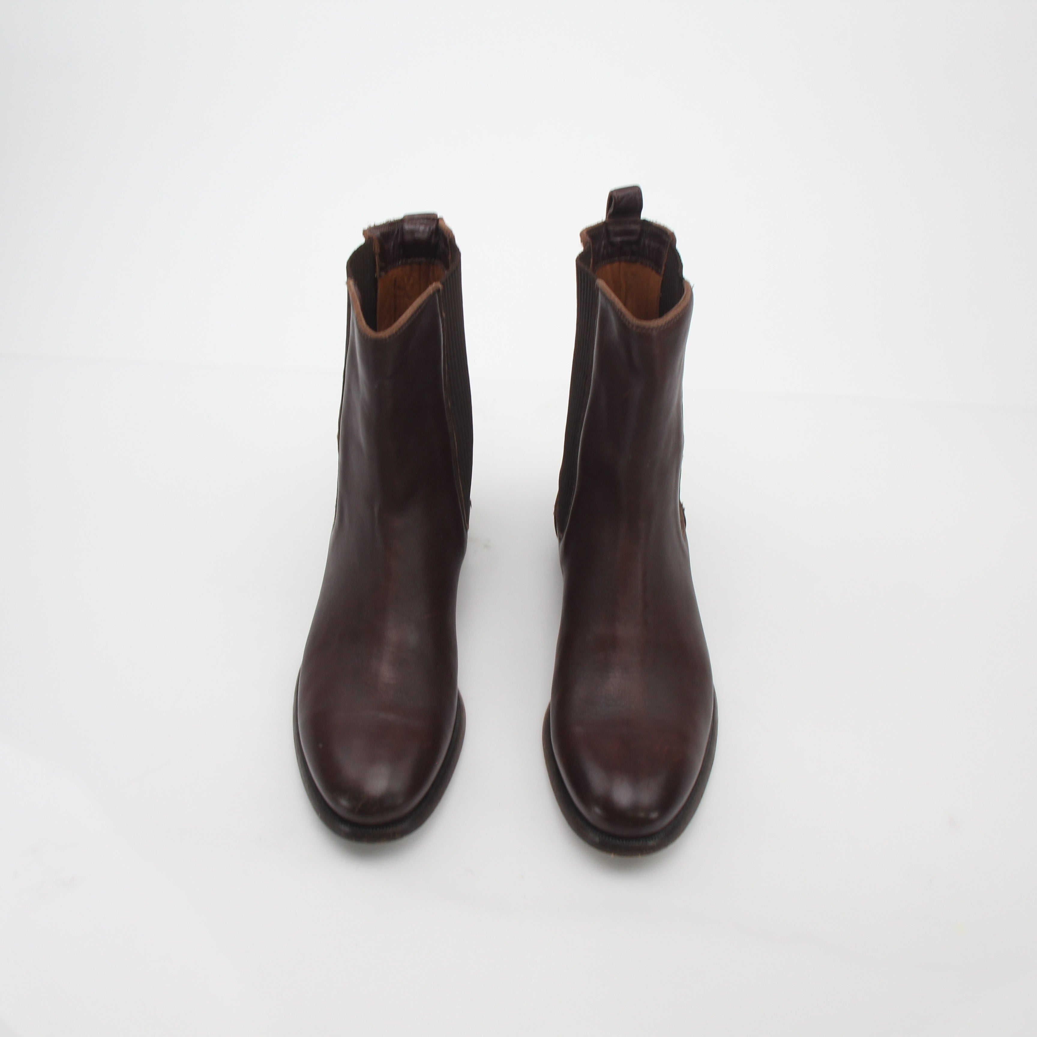 Burberry Dark Brown Leather Chelsea Boots