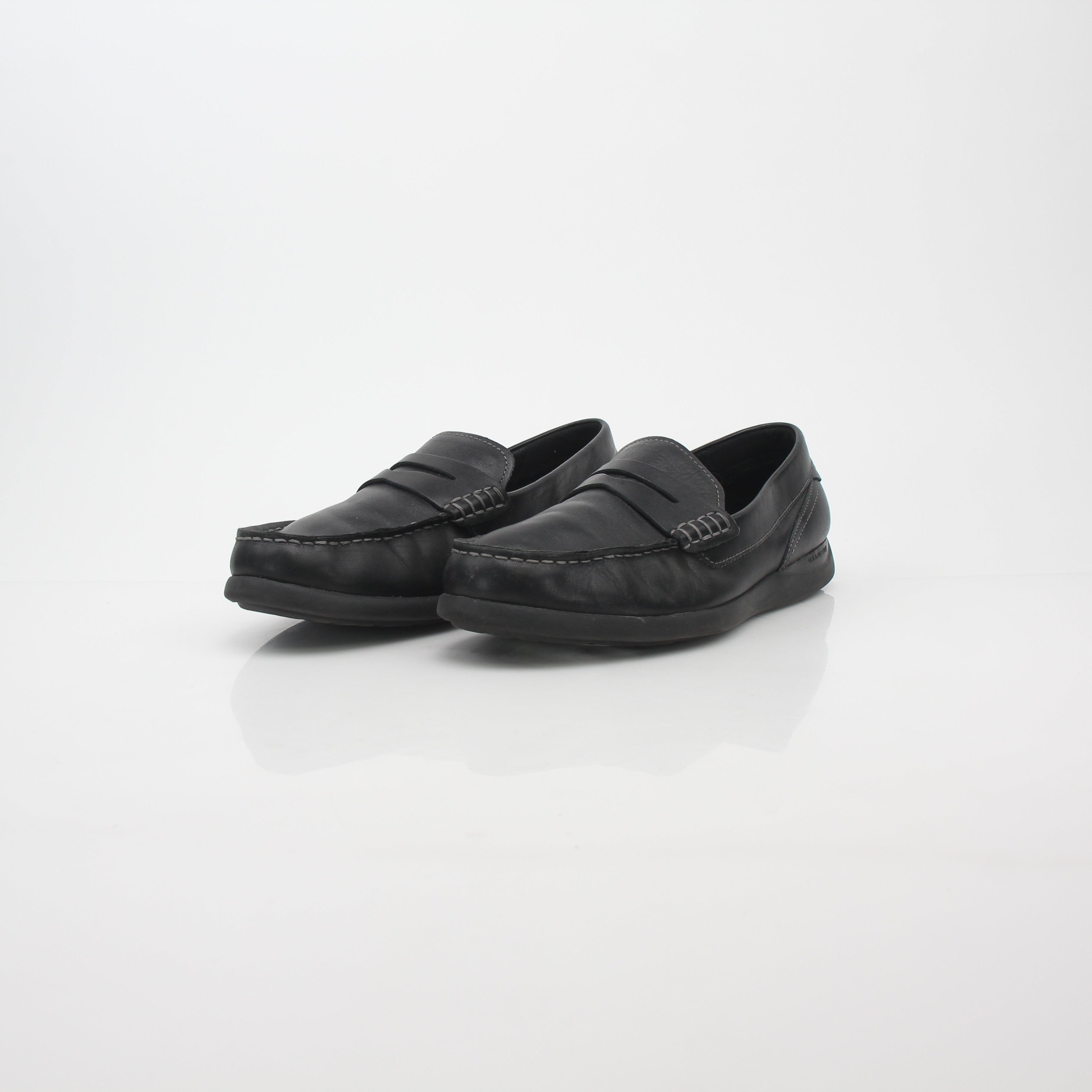 Cole Haan Grand Atlantic Black Leather Penny Loafers