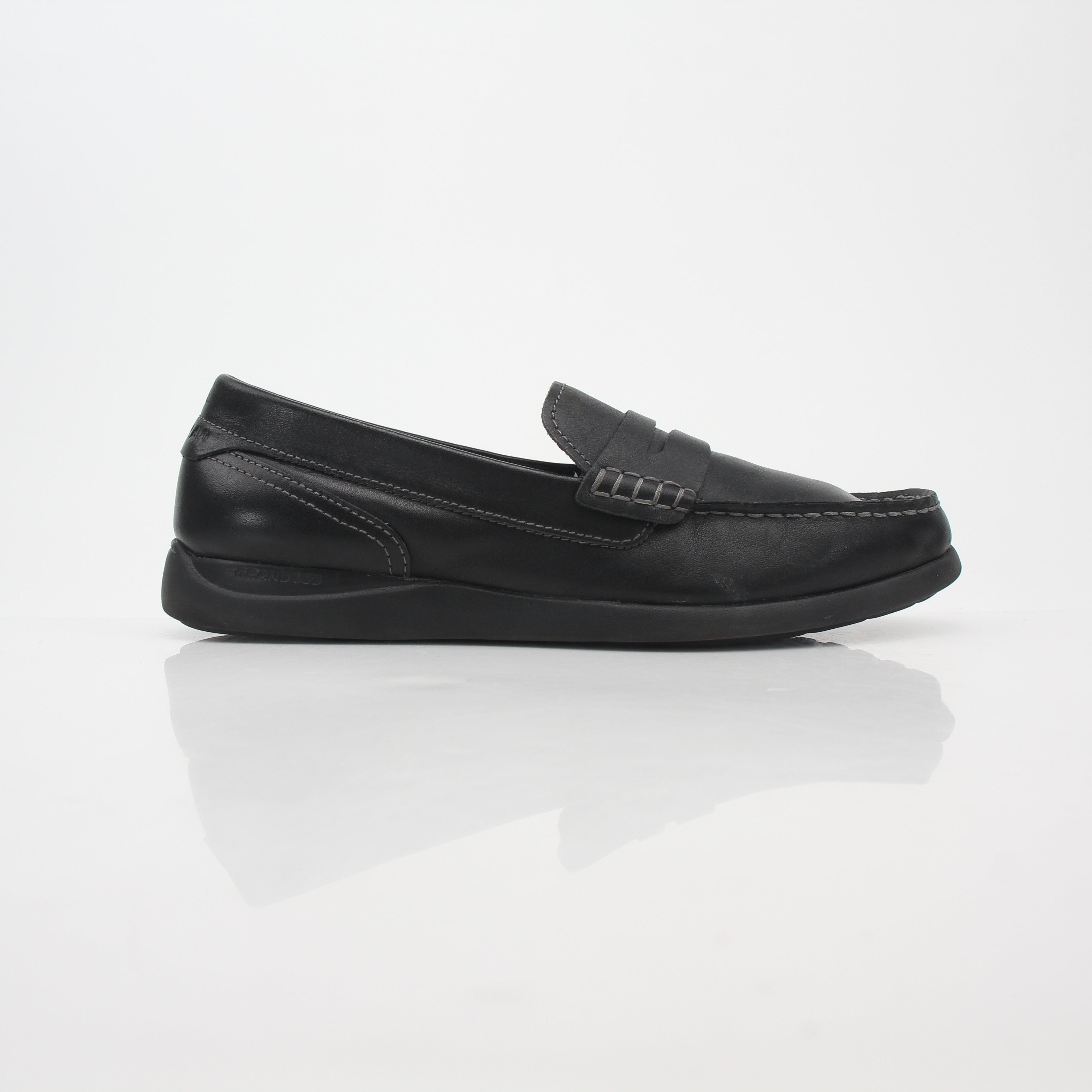 Cole Haan Grand Atlantic Black Leather Penny Loafers