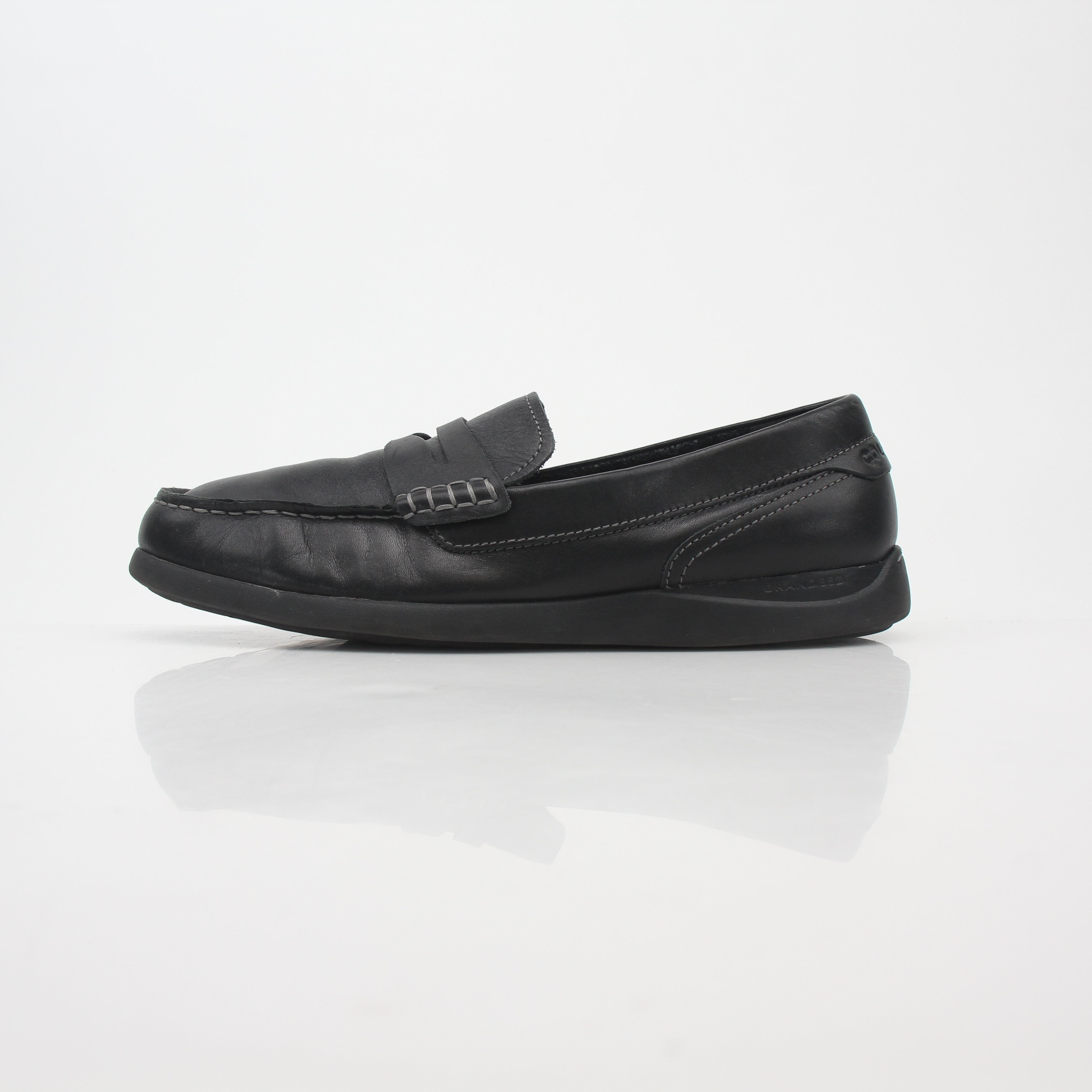 Cole Haan Grand Atlantic Black Leather Penny Loafers